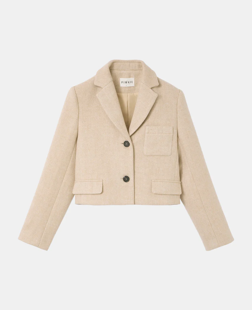 Pimkie Veste blazer courte en tissu épais avec laine