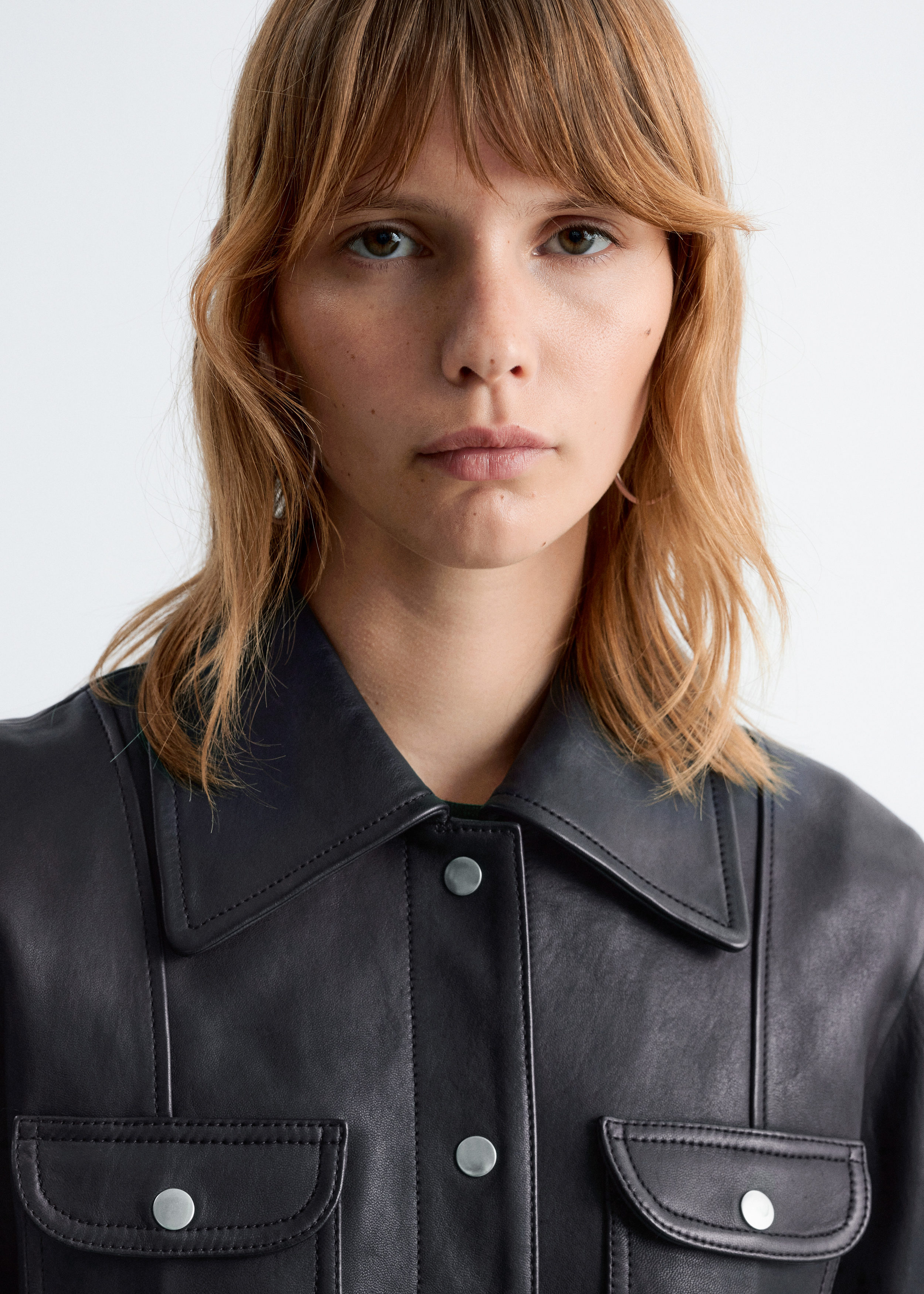 & Other Stories PATCH-POCKET LEATHER JACKET