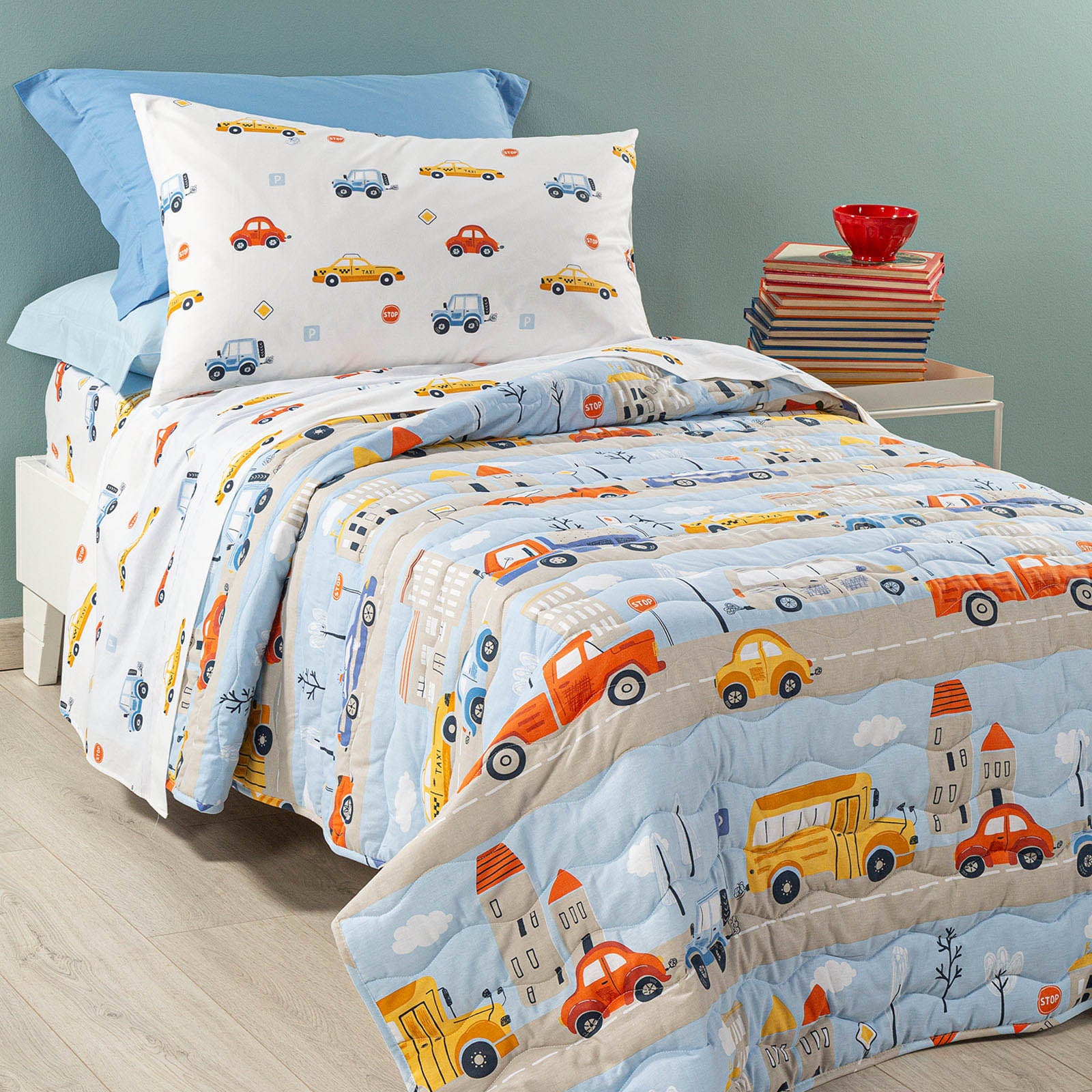 Quilted cotton cotton bedspread Caleffi Kids