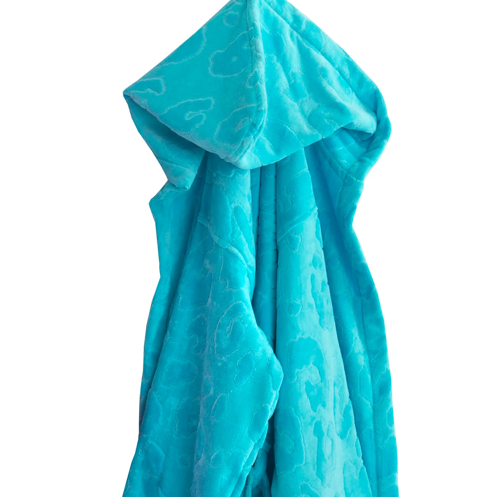 Accappatoio Con Cappuccio Bimbo In Cotone Tiger 4-6 Anni Turchese Carrara