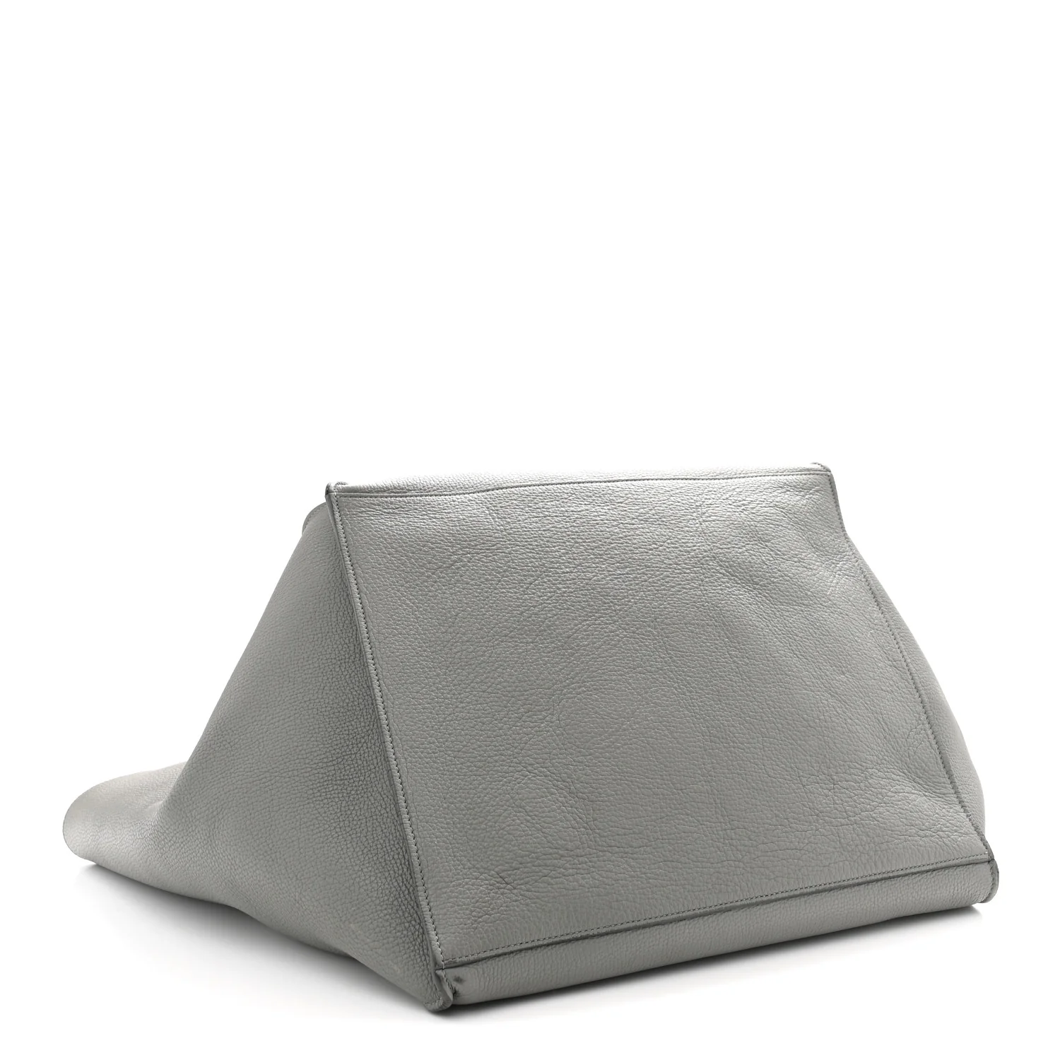 Supple Grained Calfskin Medium Big Bag Grey - Top Club