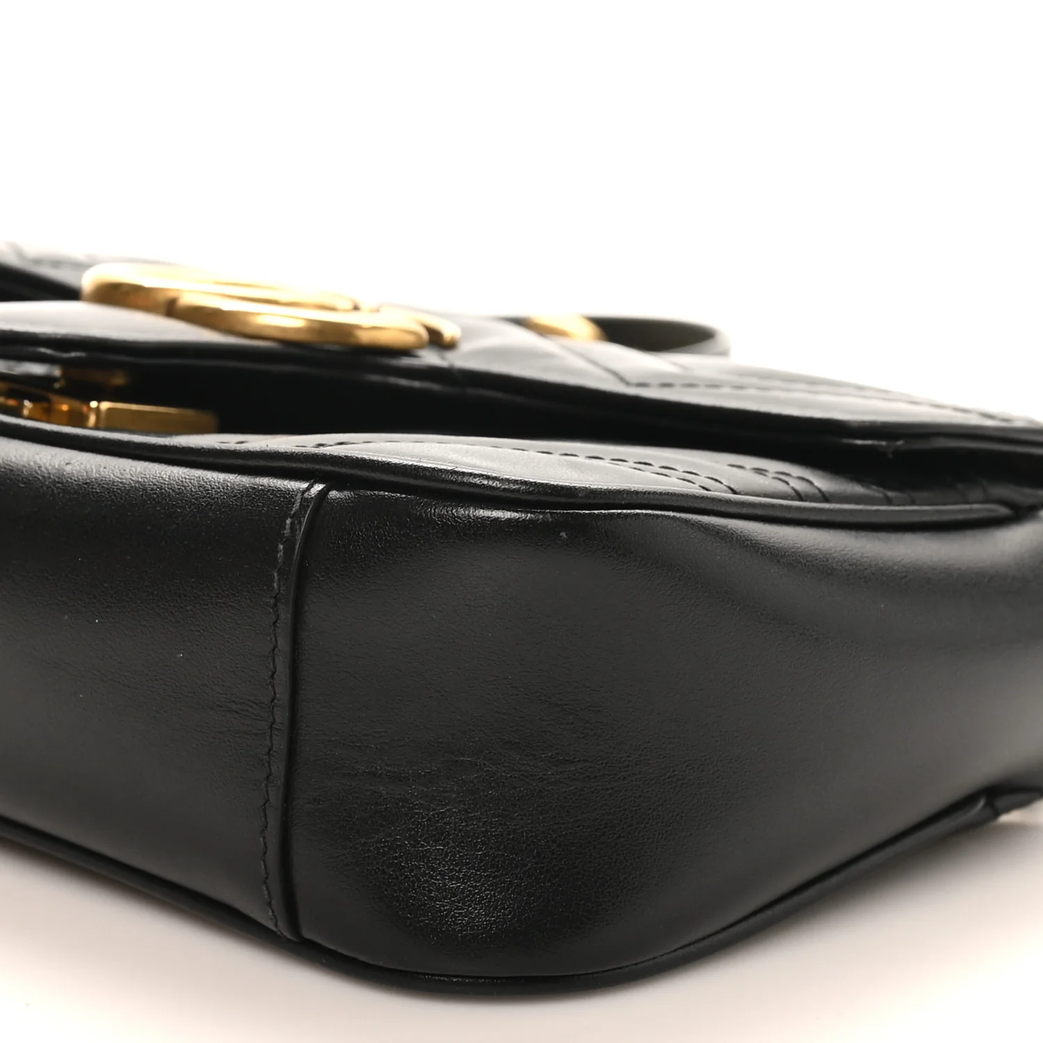 Calfskin Matelasse Mini GG Marmont Shoulder Bag Black - Top Club