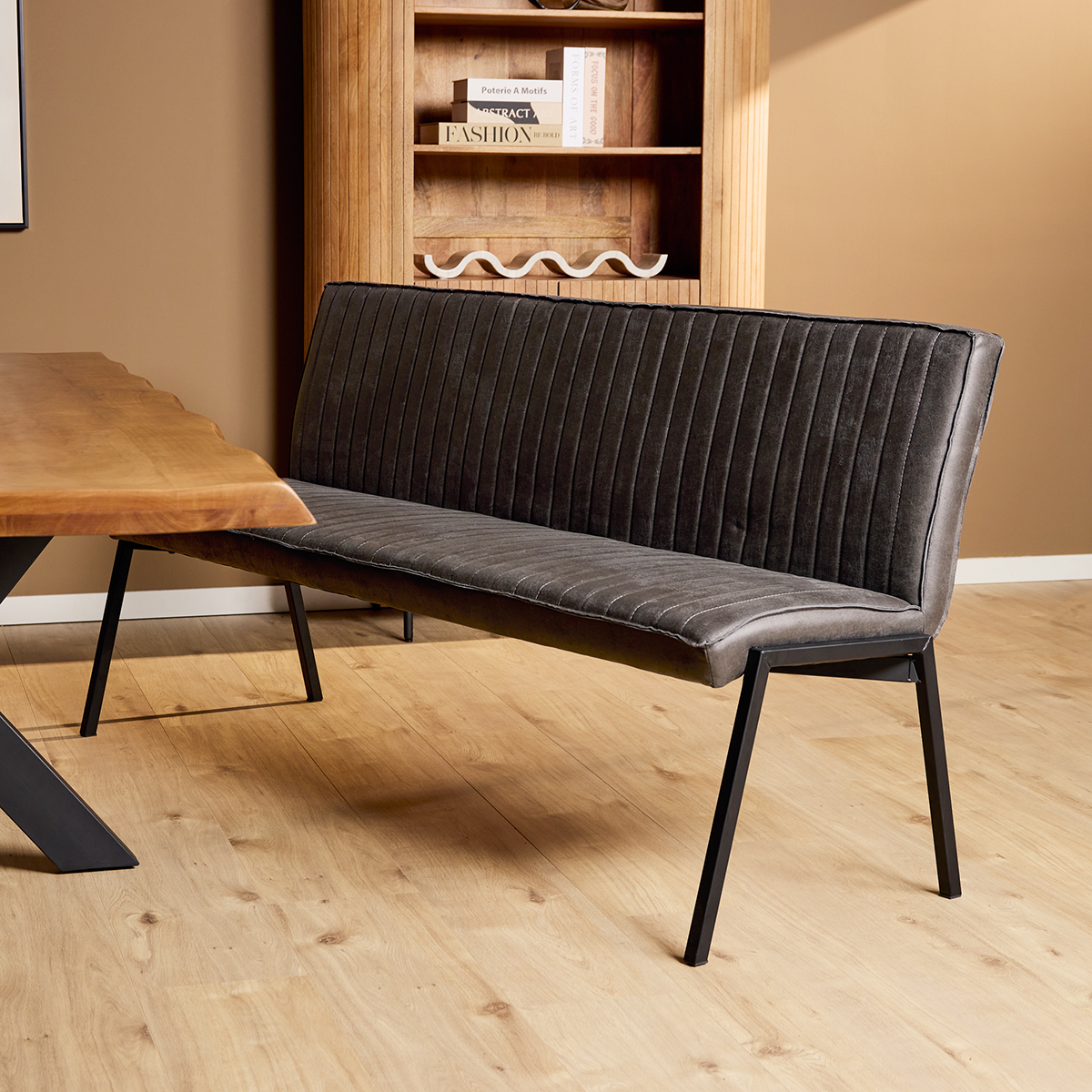 Eetkamerbank Stripes Antraciet 185 cm