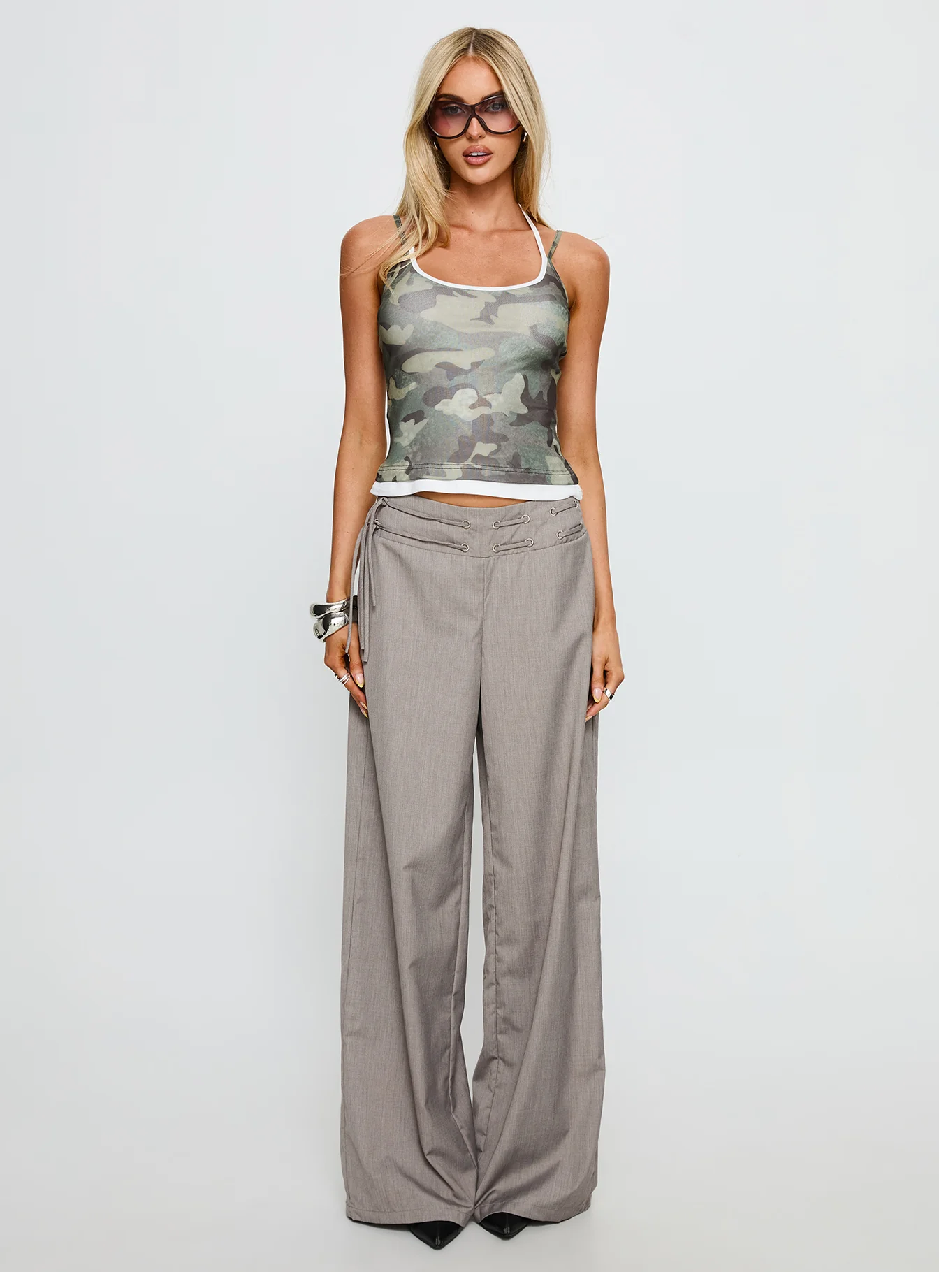 Piera Layered Cami Top Camo
