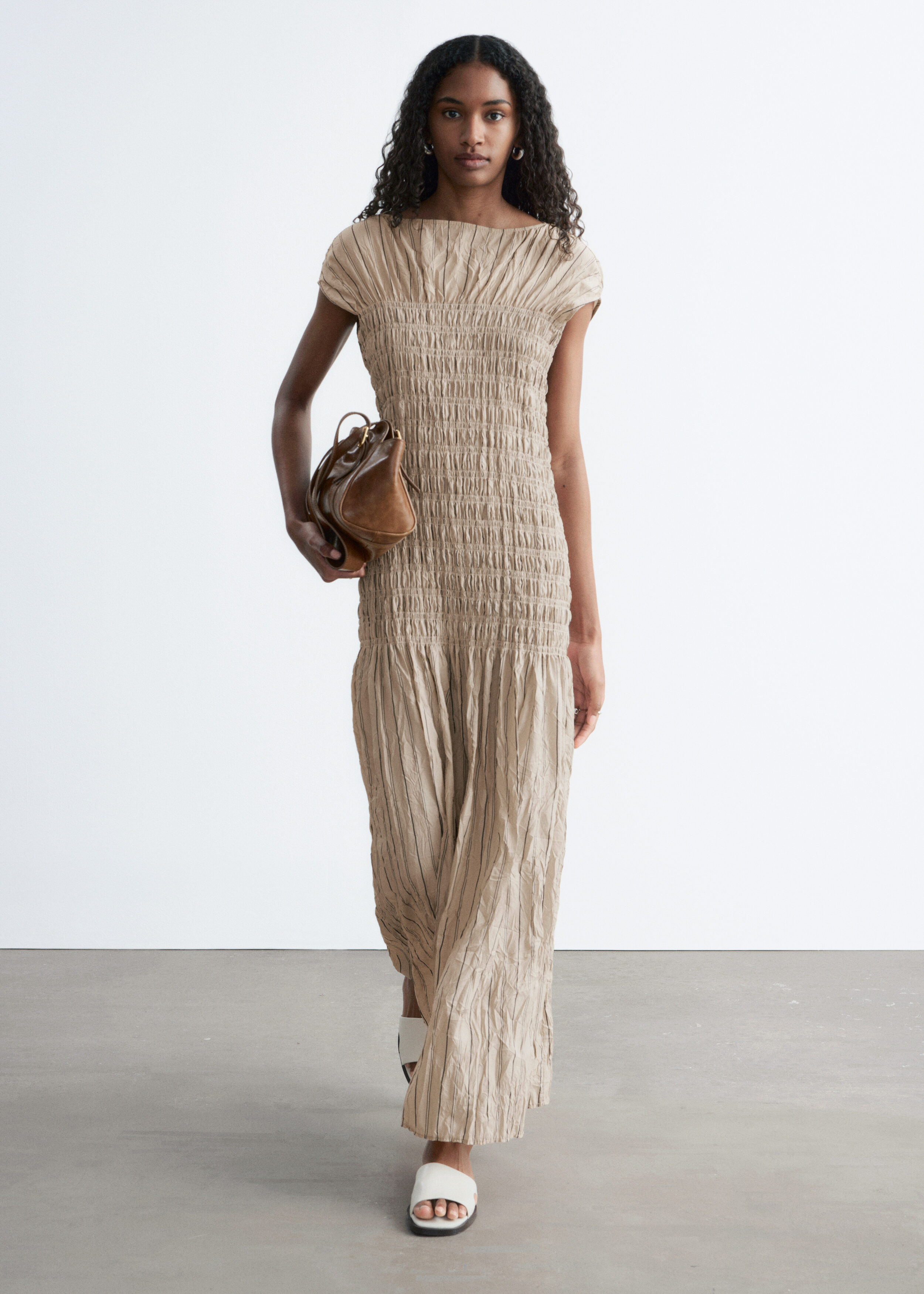 & Other Stories SMOCKED MAXI DRESS