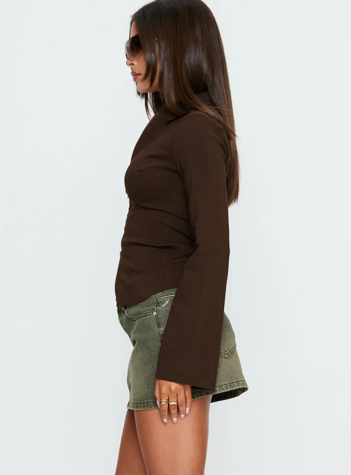 Laynee Butterfly Mini Skirt Washed Green