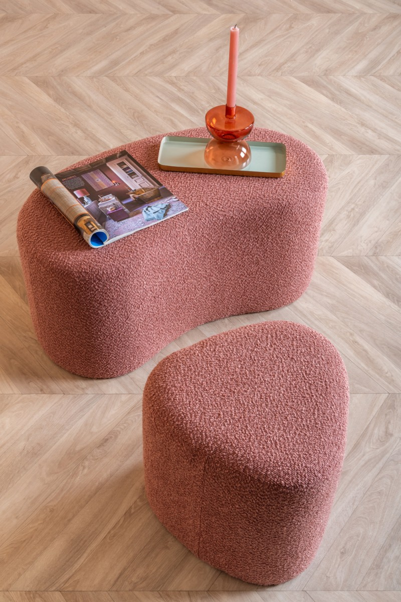 Pouf Ada organic large bouclé off white