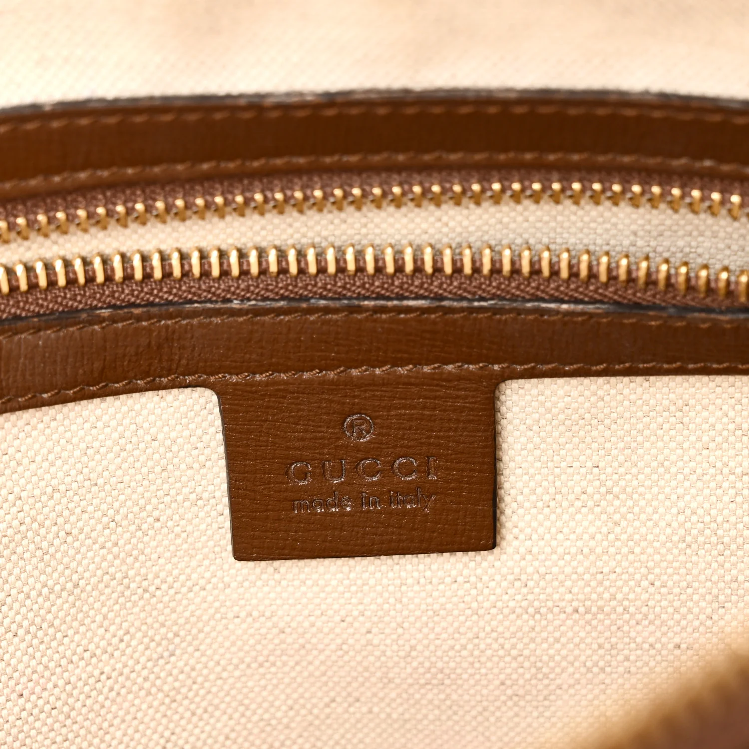 GG Supreme Monogram Azalea Calfskin Small Horsebit 1955 Top Handle Bag Beige Ebony Brown Sugar - Top Club
