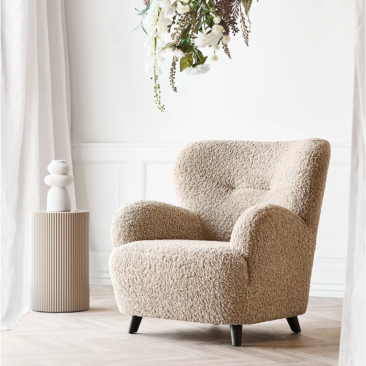 Fauteuil Marley teddy lichtbruin