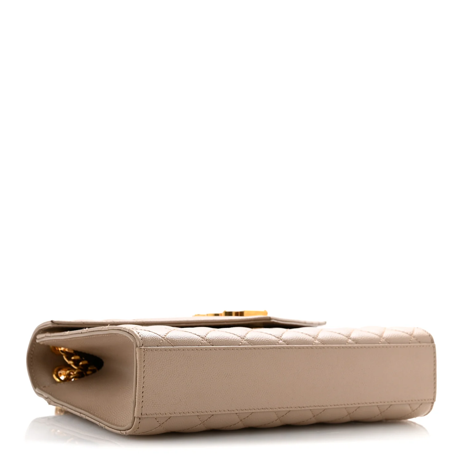 Grain De Poudre Textured Mixed Matelasse Medium Triquilt Monogram Satchel Dark Beige - Top Club