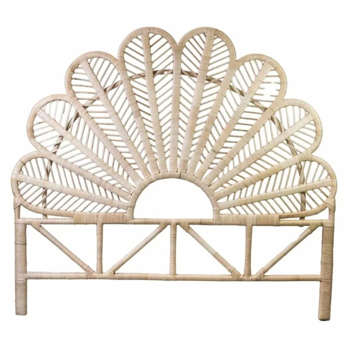 Luxury rattan bed headboard natural color 160 cm - bedroom furniture