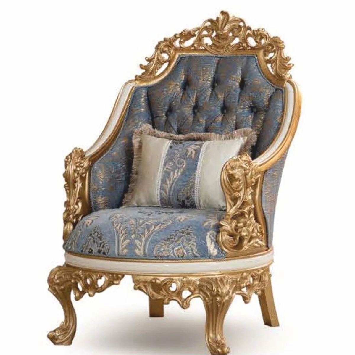 Luxury Baroque Living Room Set Blue / White / Gold - Baroque Furniture