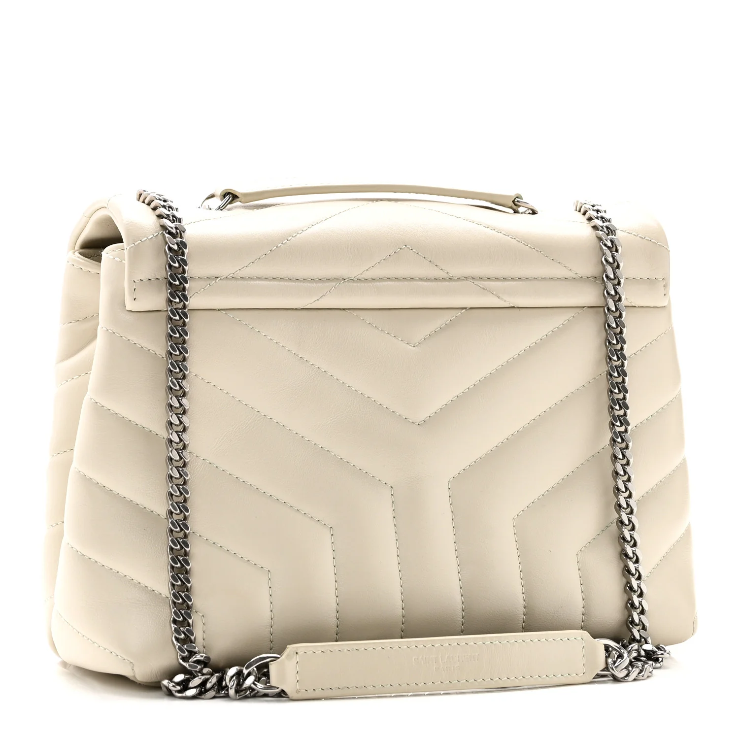 Calfskin Y Quilted Monogram Small Loulou Chain Satchel Ivory - Top Club