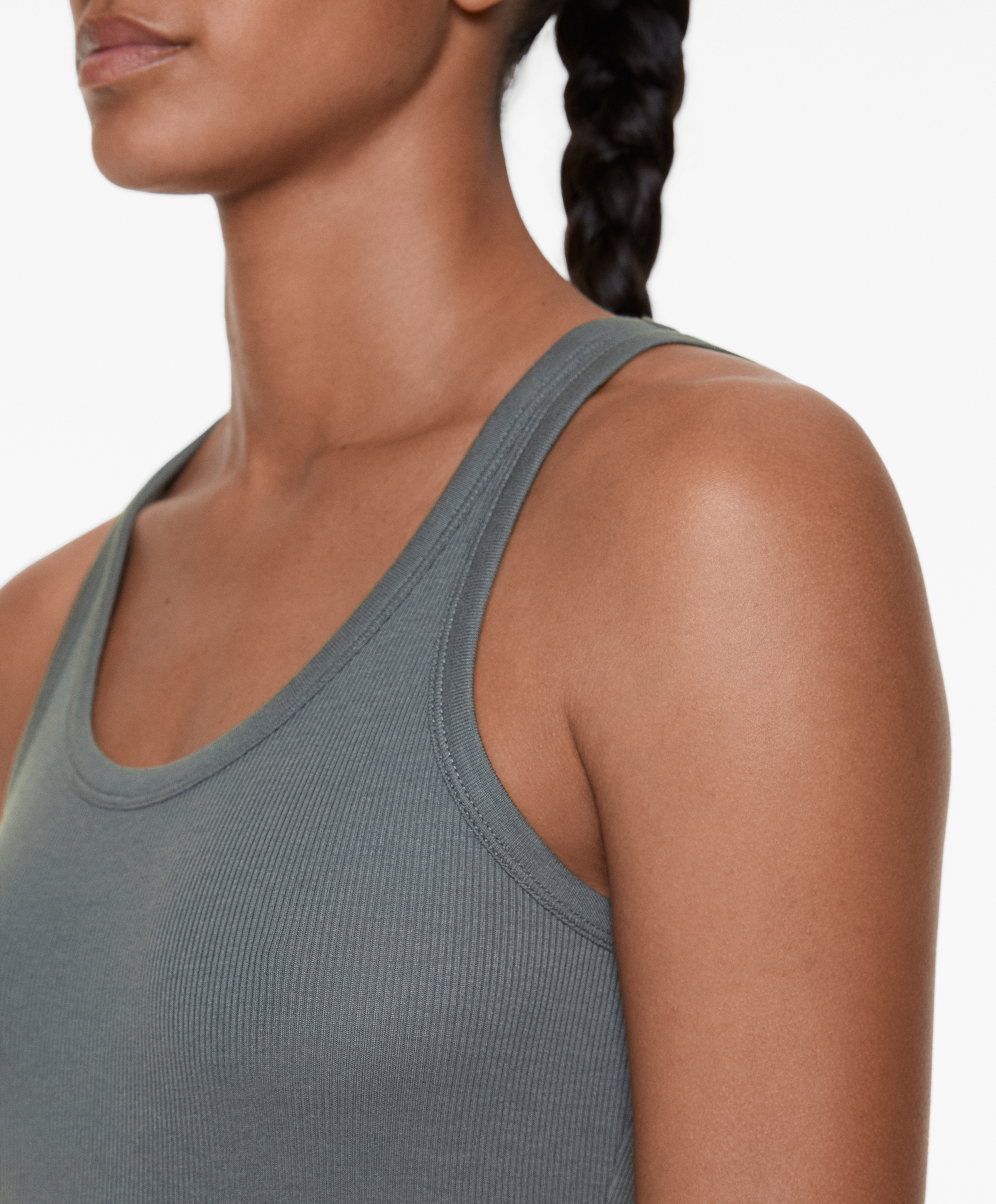 OYSHO Rib vest top with cotton and modal
