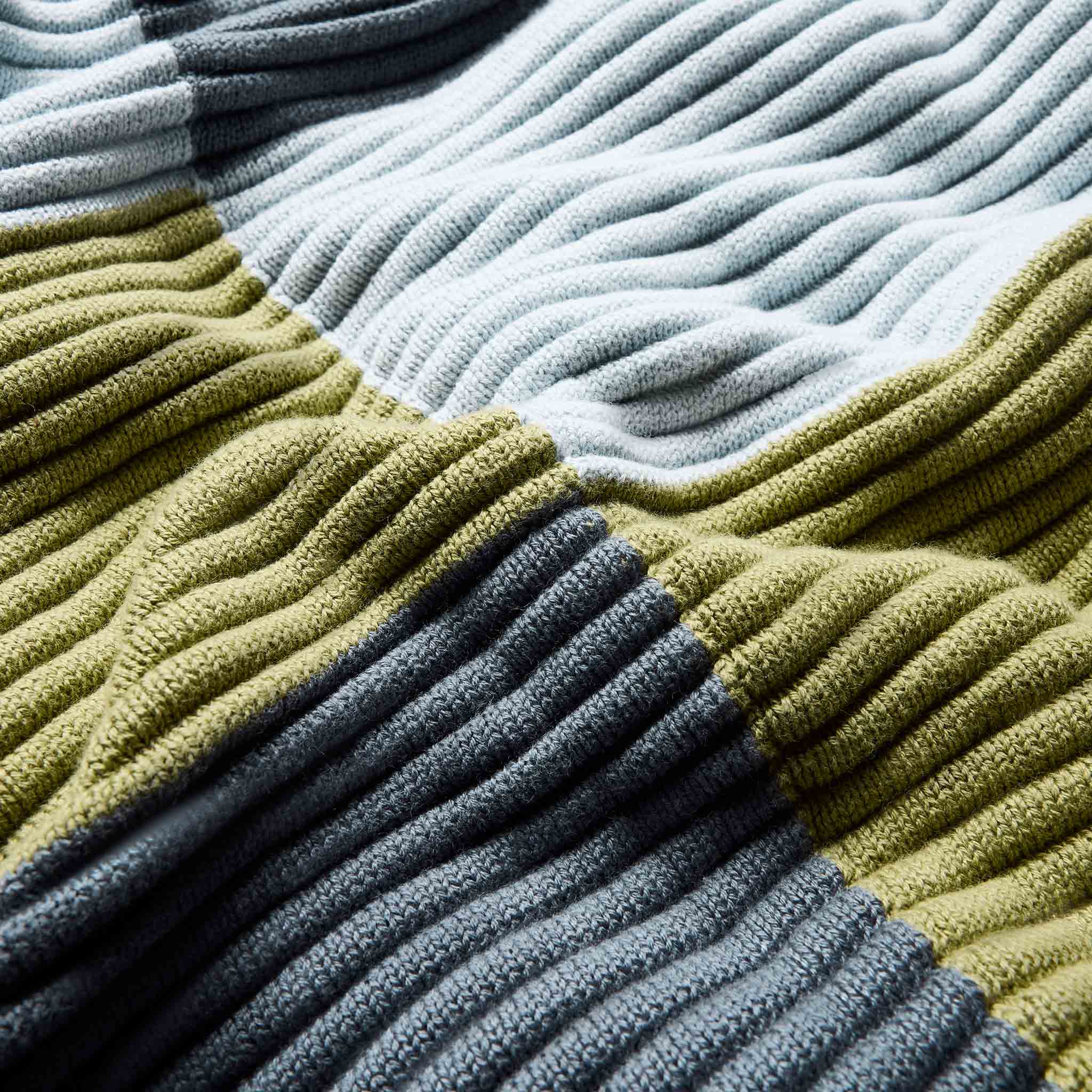 Colorblock Rib Knit Throw Blanket - Last Call
