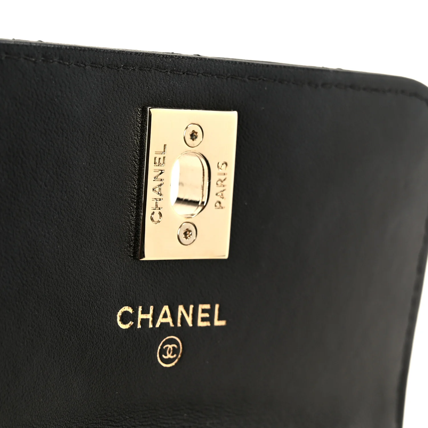 Lambskin Quilted Trendy CC Card Holder On Chain Black - Top Club