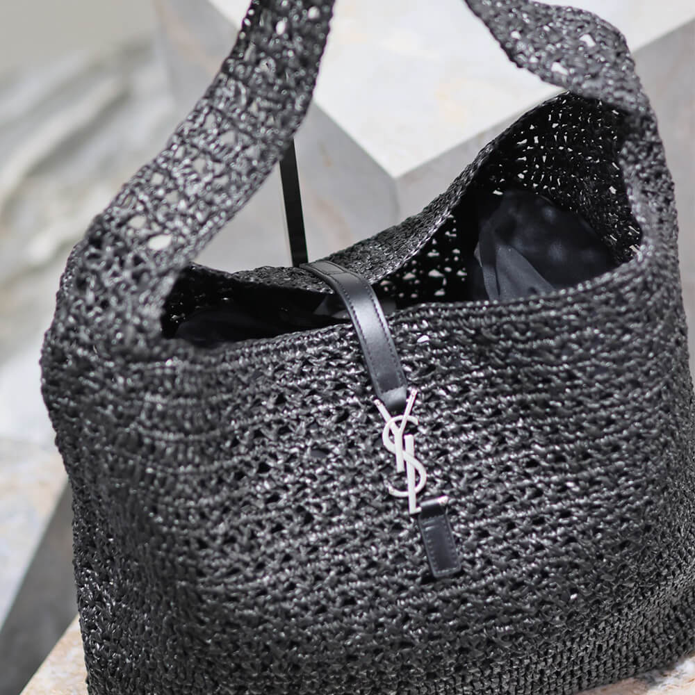SAINT LAURENT le 5 a 7 medium tote in raffia(HIGH-END GRADE) - Top Club