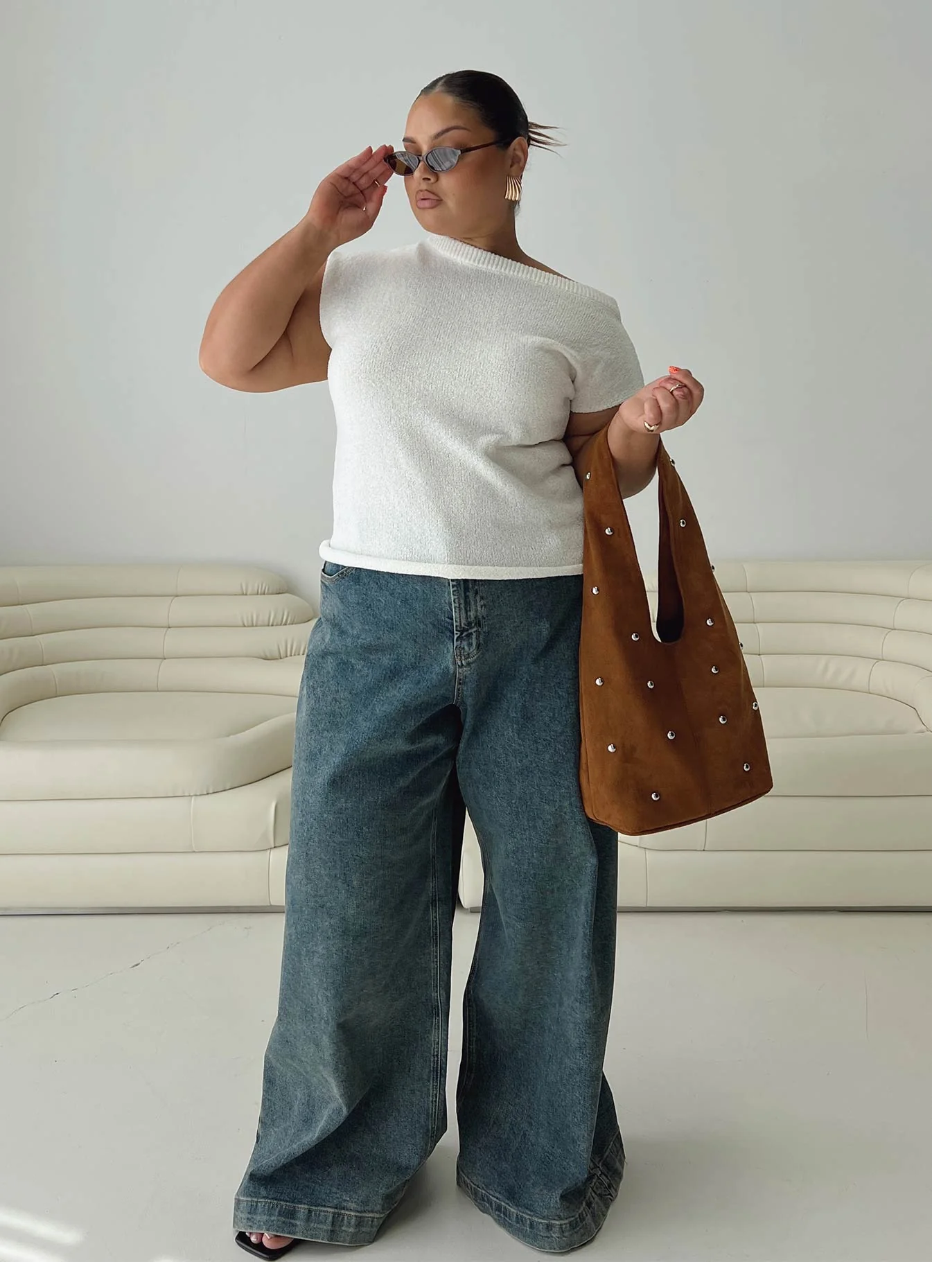 Ashfield Off Shoulder Top White Curve