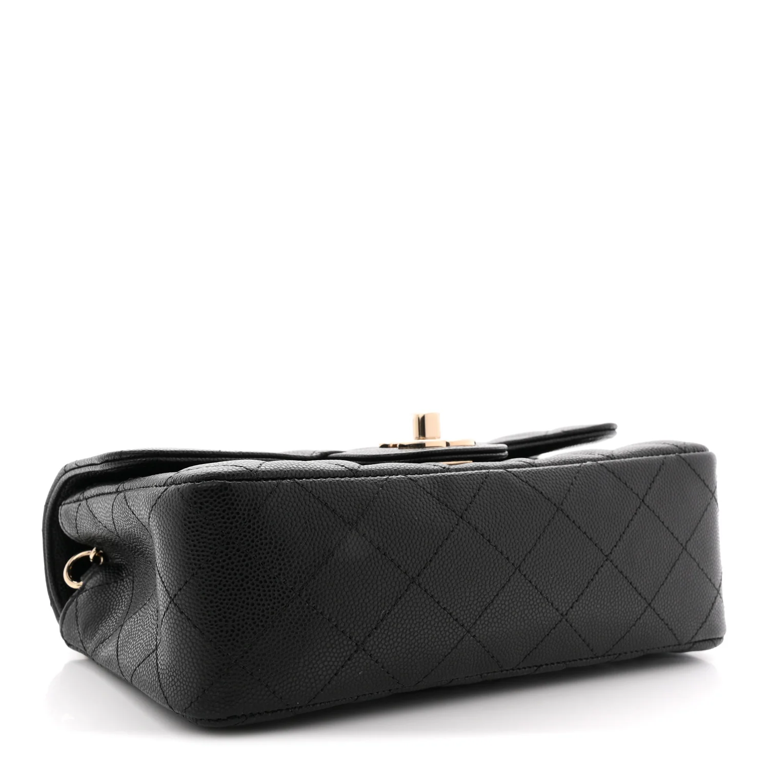 Caviar Quilted Mini Rectangular Flap Black - Top Club