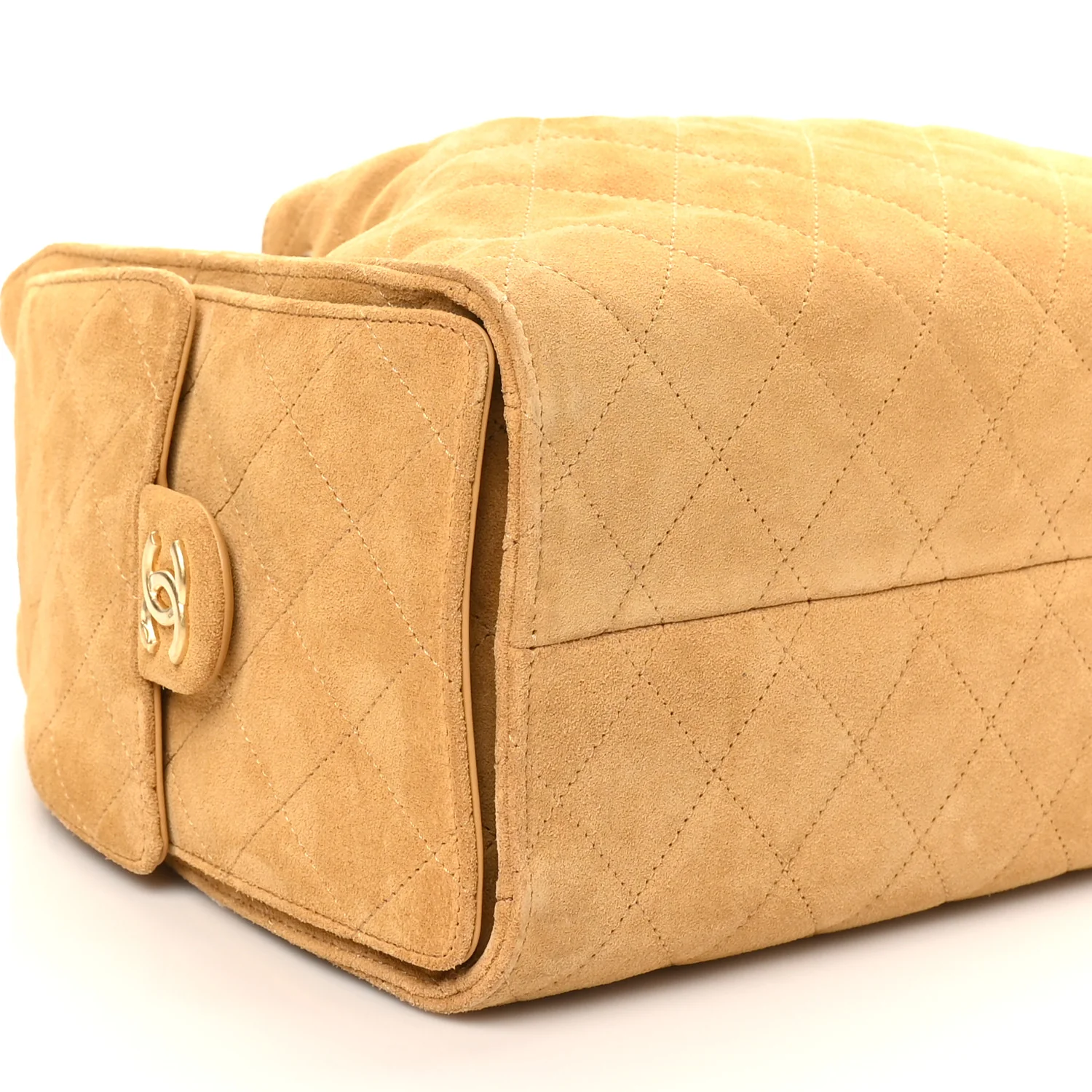 Suede Quilted Small Chanel 25 Handbag Beige - Top Club