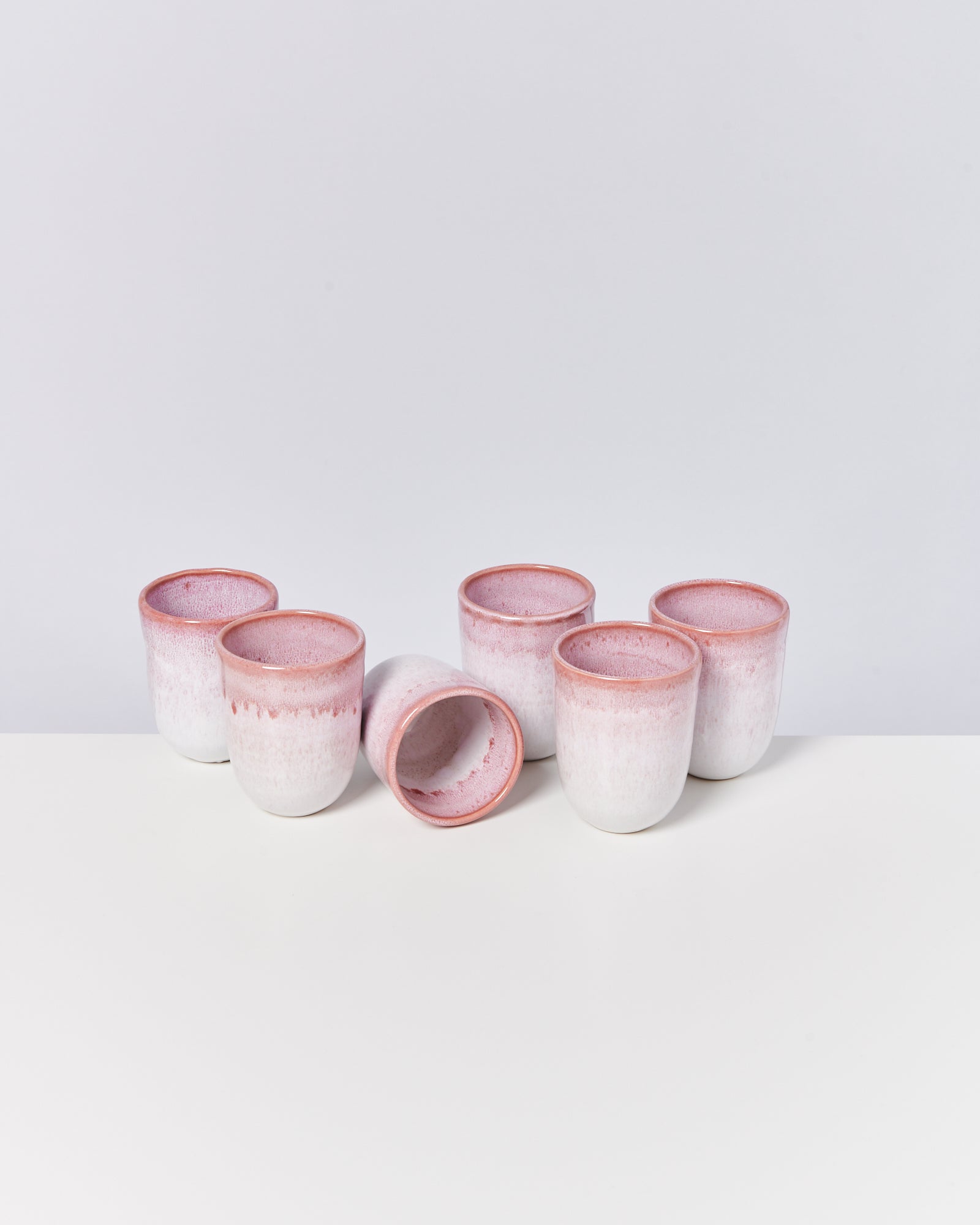 Copa Alto Becher groß rosa weiß 6er-Set