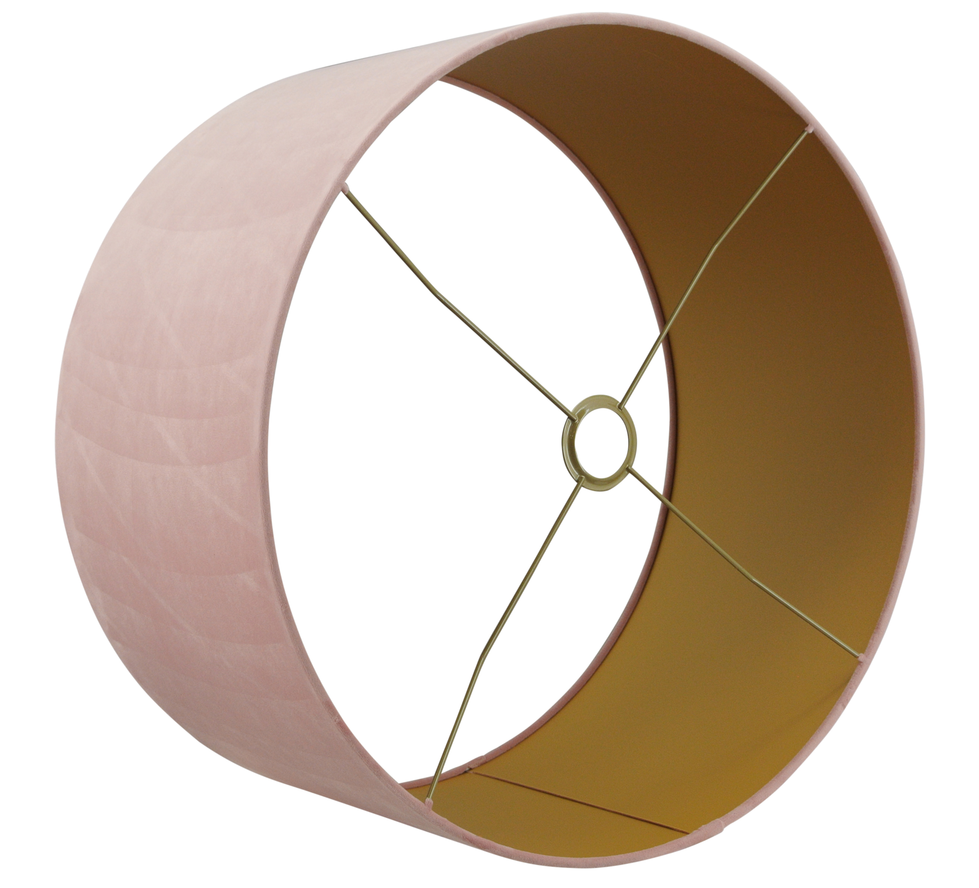 Lampenkap San Remo velours roze + gouden binnenkant 50x50x25 cm