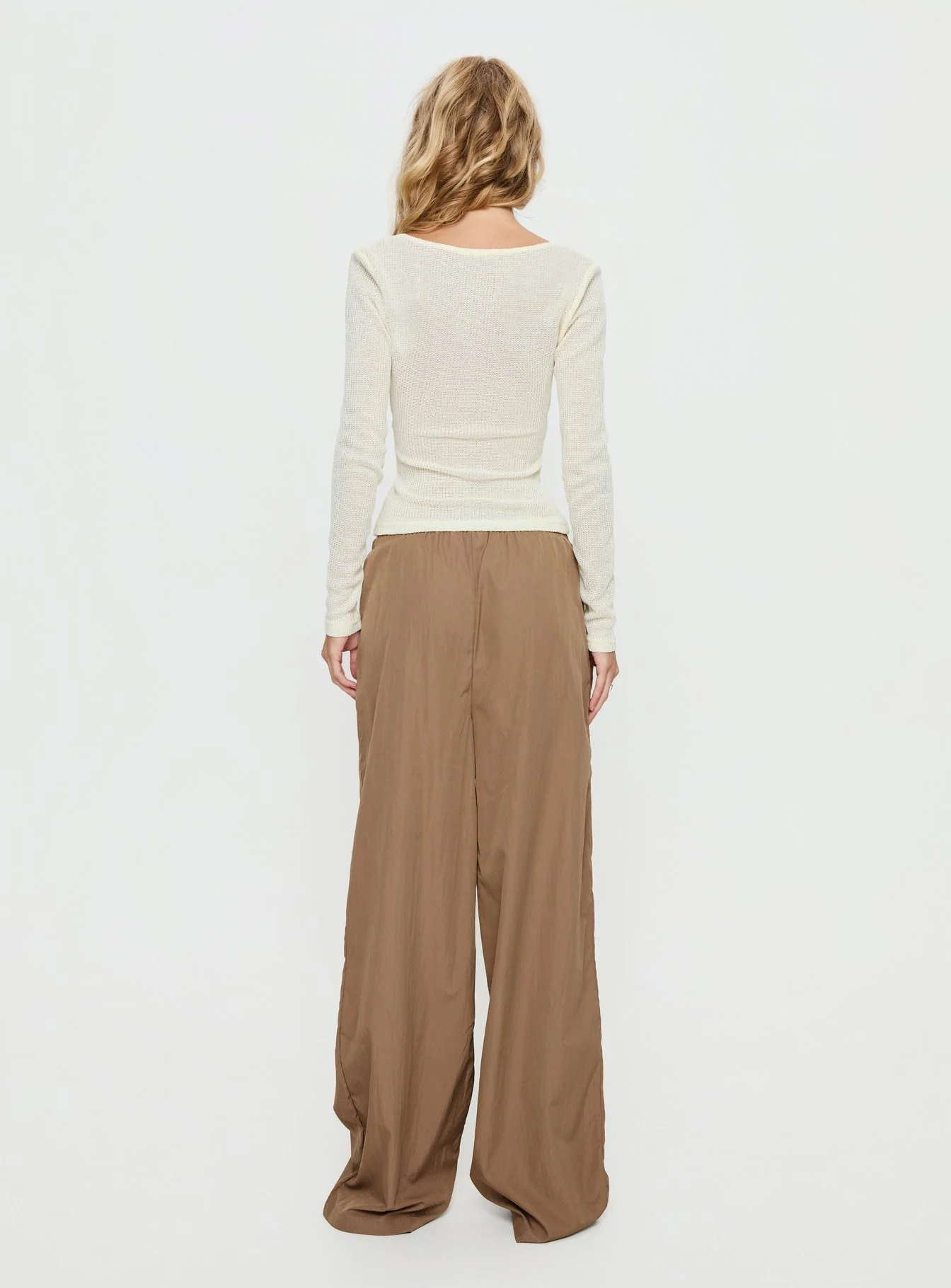 Romonda Drawstring Straight Leg Pants Khaki