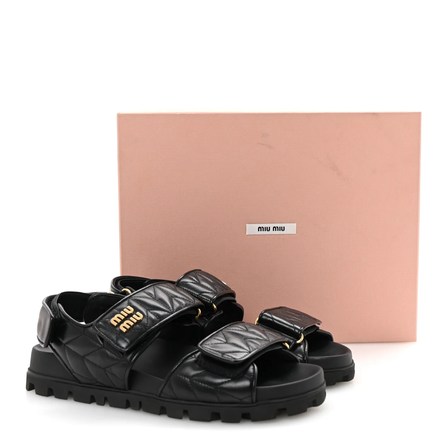 Nappa Matelasse Sporty Sandals 39 Black - Top Club