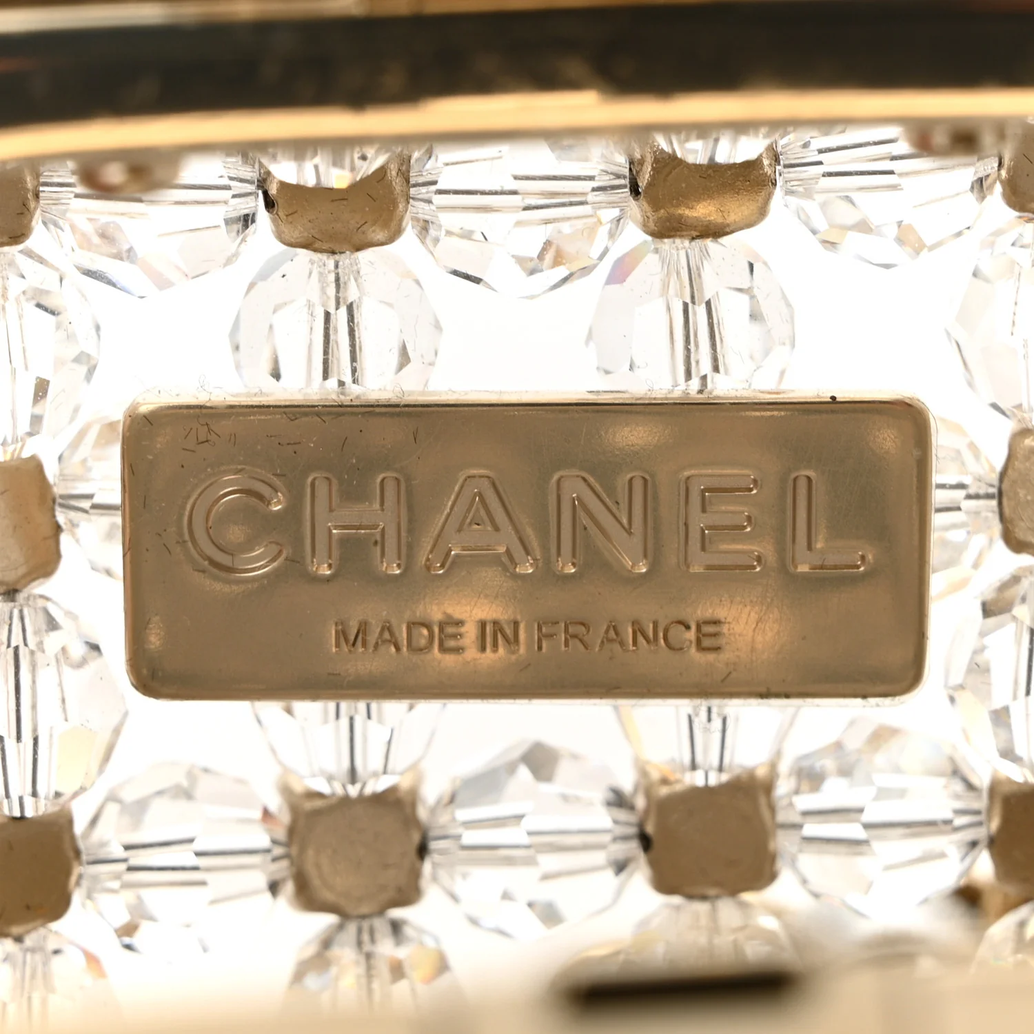 Metal Bead Crystal Minaudiere CC Mini Evening Bag Gold Multicolor - Top Club