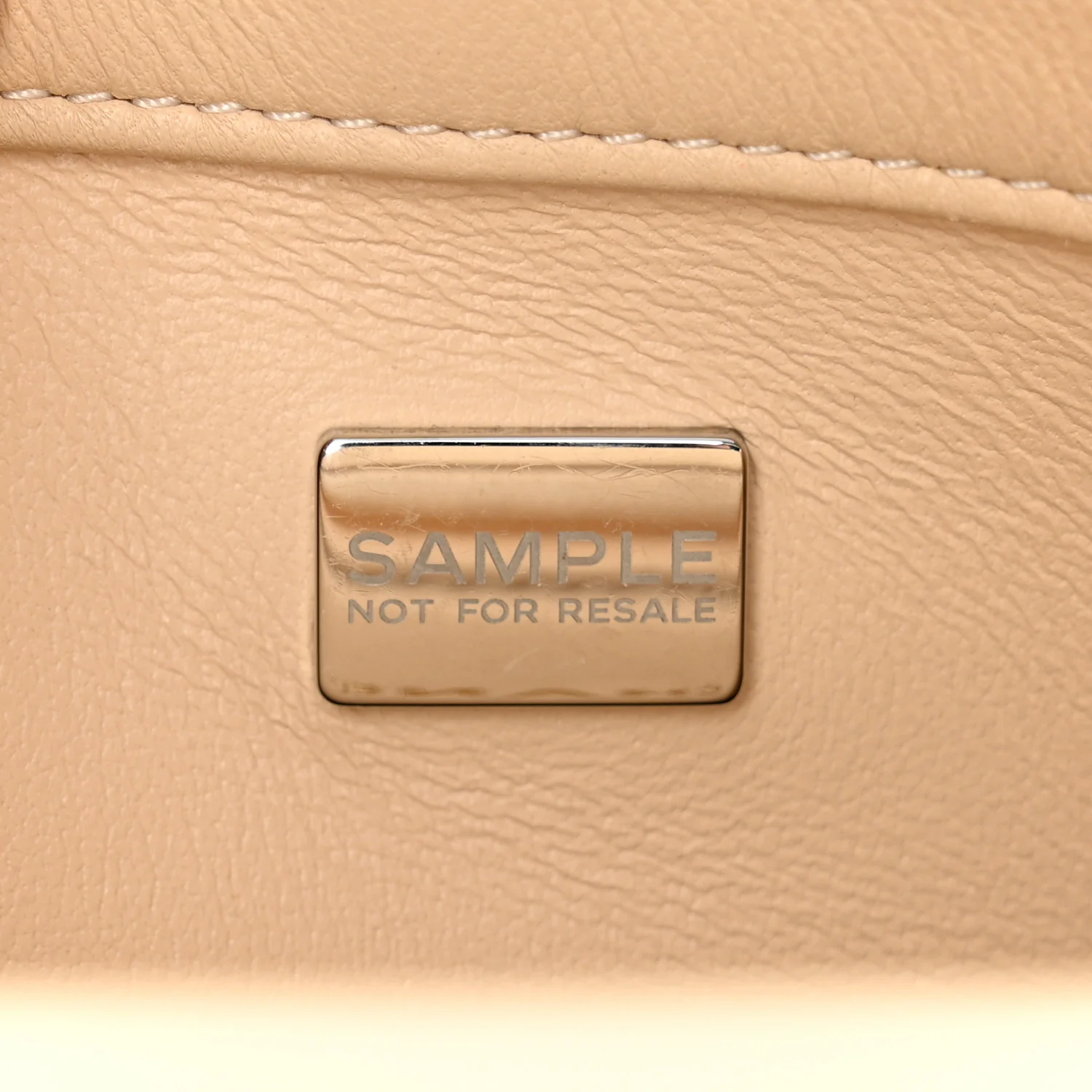 Lambskin Quilted Metal Enamel Chain Top Handle Square Flap Beige - Top Club