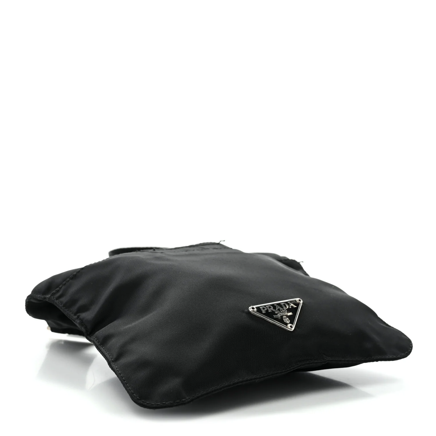 Nylon Mini Flat Messenger Bag Black - Top Club