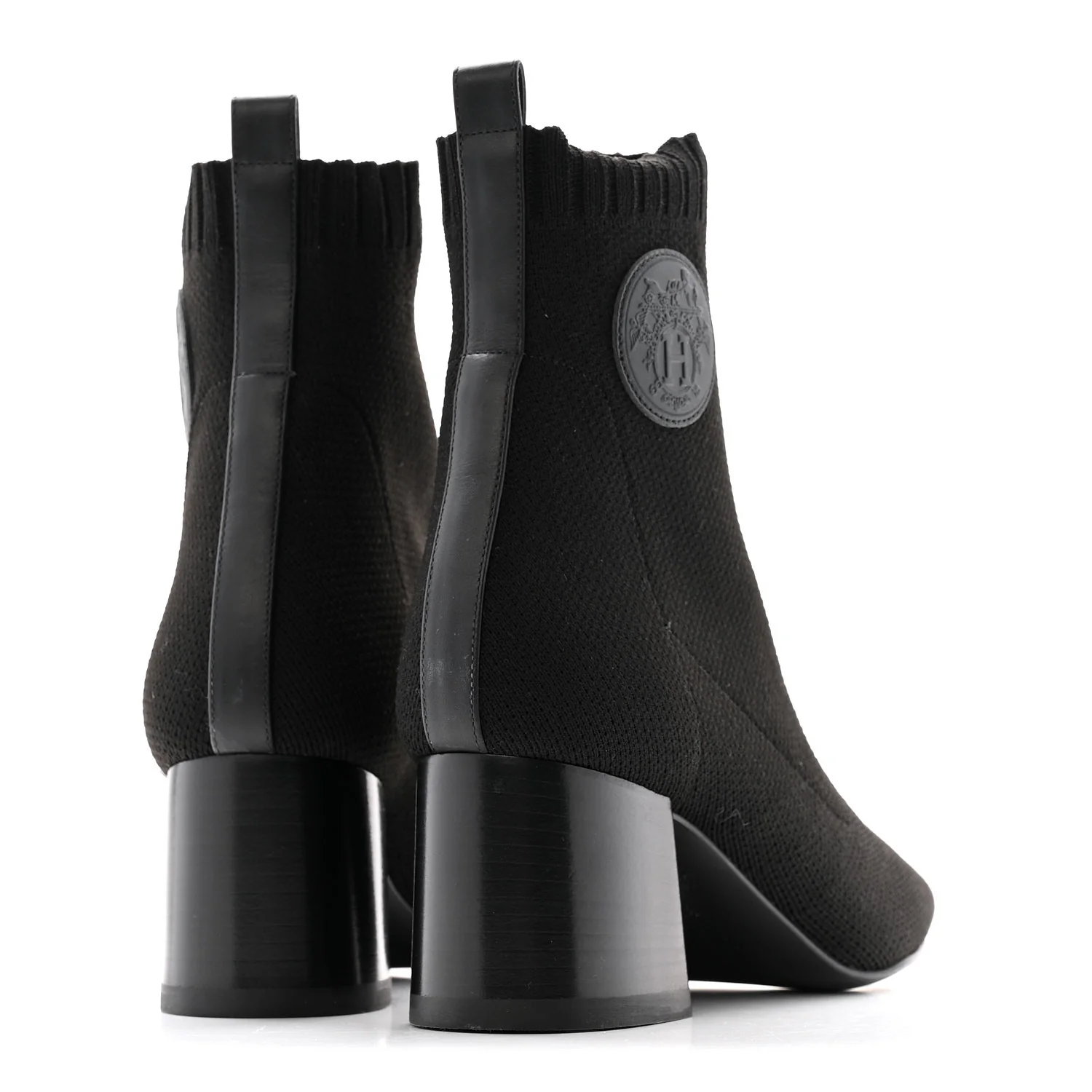 Knit Calfskin Volver 60 Ankle Boots 37 Black - Top Club