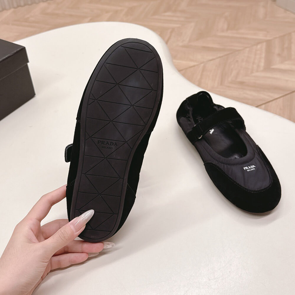 PRADA Re-Nylon and suede ballet flats - Top Club
