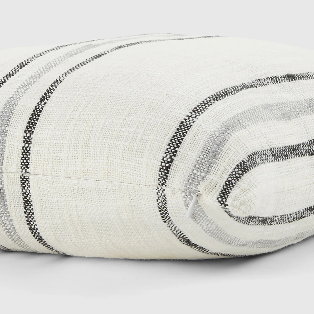 Yarn-Dyed Framed Stripe Throw Pillow
