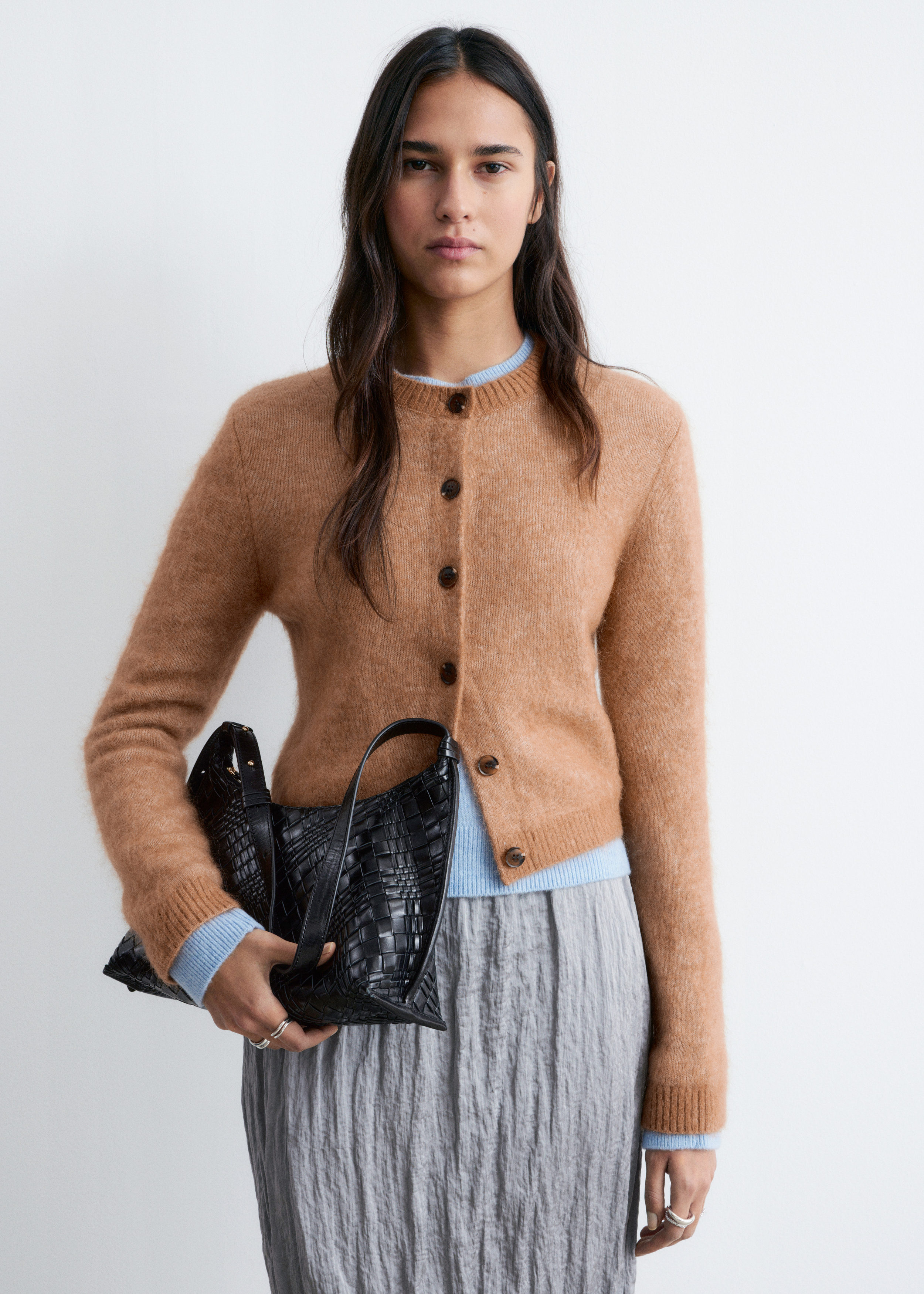 & Other Stories MOHAIR-BLEND BRUSHED CARDIGAN