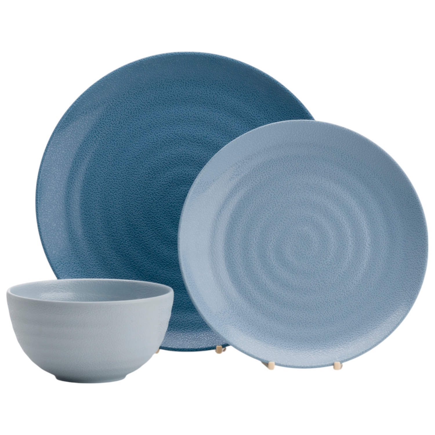 Servies Melamine shades of blue - set van 12