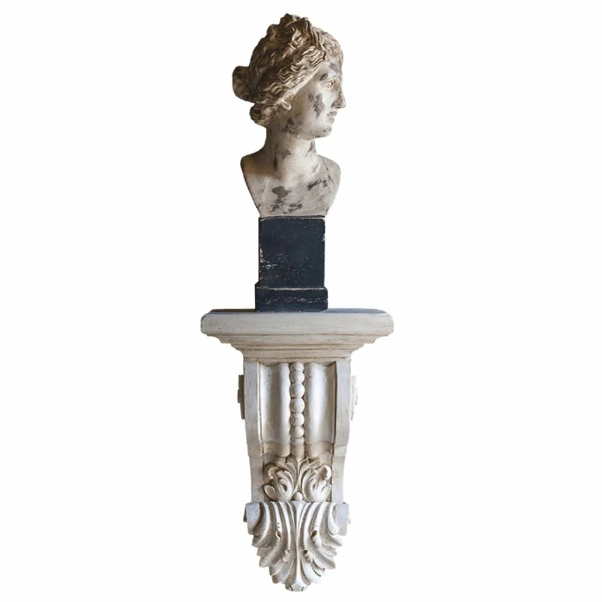 Luxury Baroque wall console antique white H. 50 cm - Made in Italy