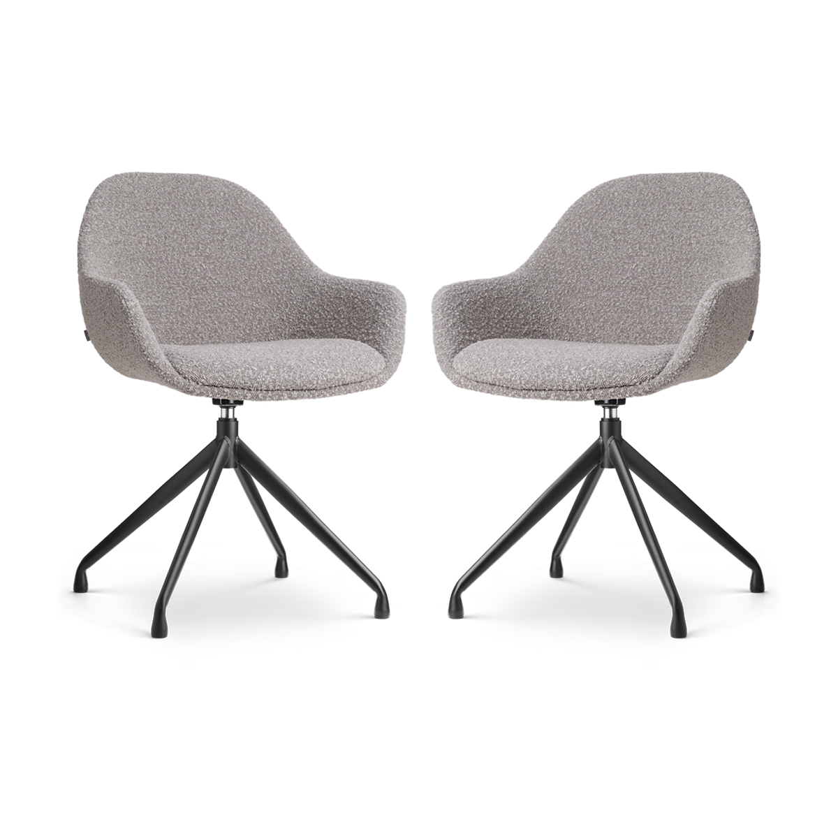 Eetkamerstoel Nola-Mae bouclé taupe - zwart - set van 2