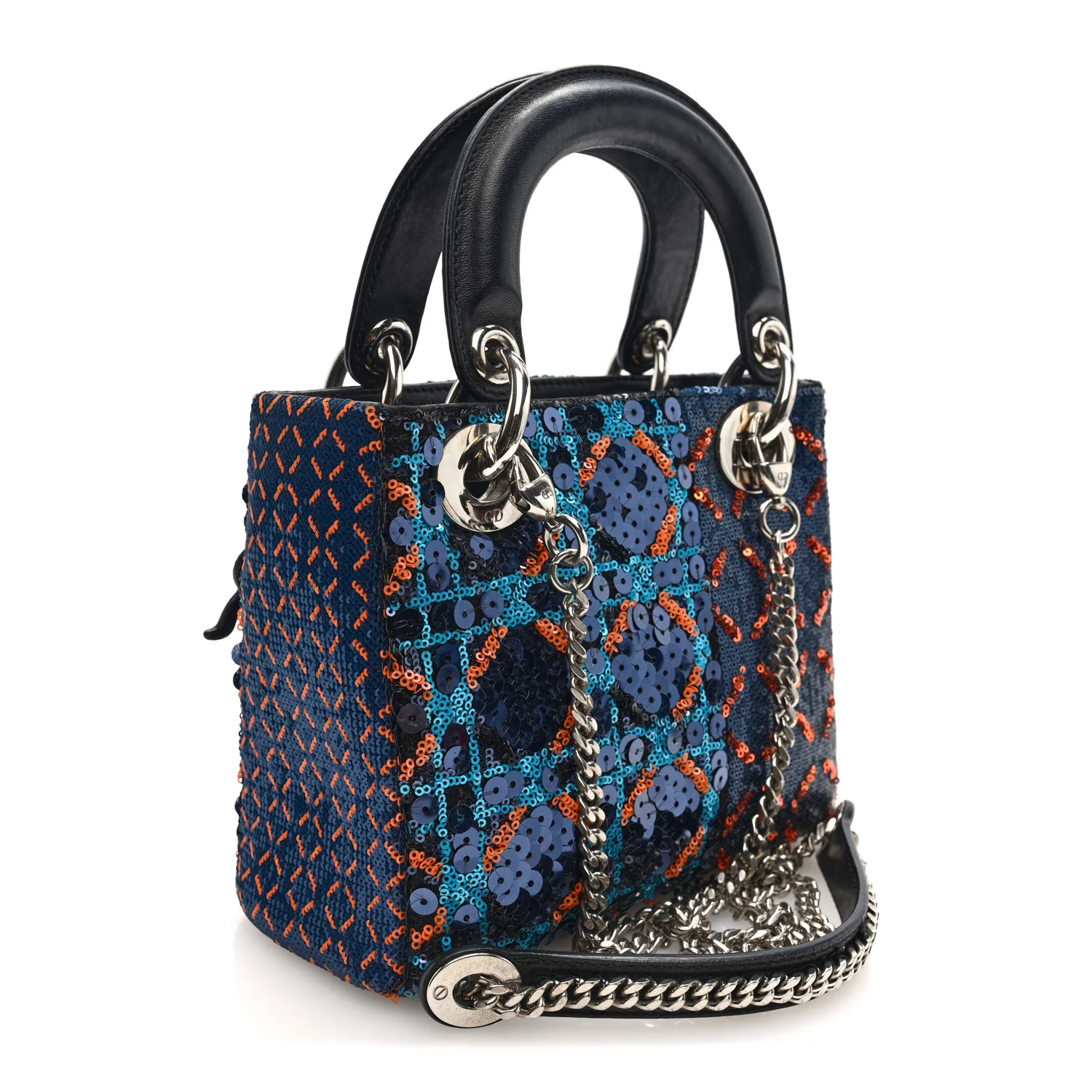 Sequin Lambskin Esprit Tokyo Mini Lady Dior Blue Multicolor - Top Club