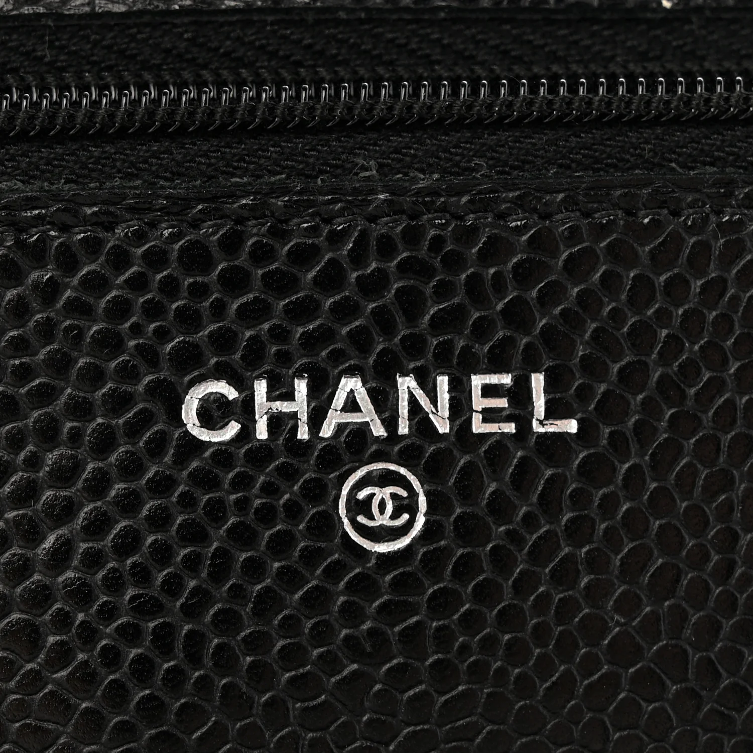 Caviar Quilted Wallet on Chain WOC Black - Top Club