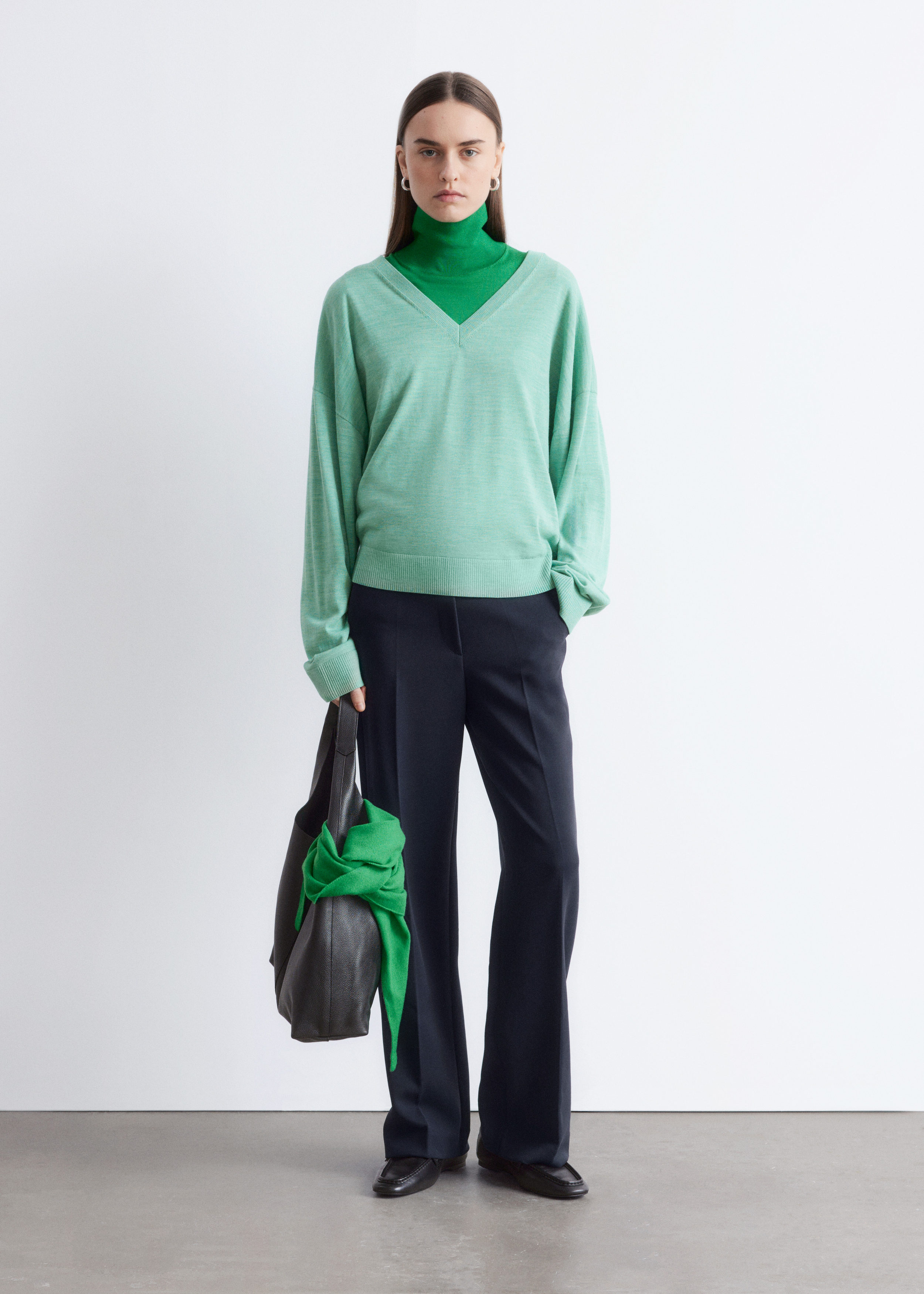 & Other Stories SQUARE-TOE LEATHER LOAFERS