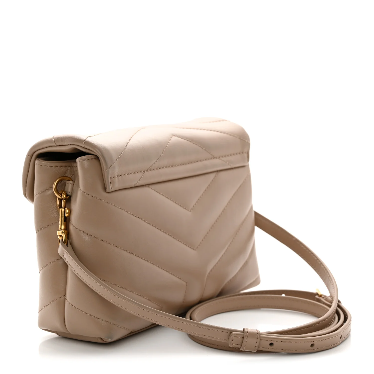 Calfskin Y Quilted Monogram Toy Loulou Crossbody Bag Dark Beige - Top Club