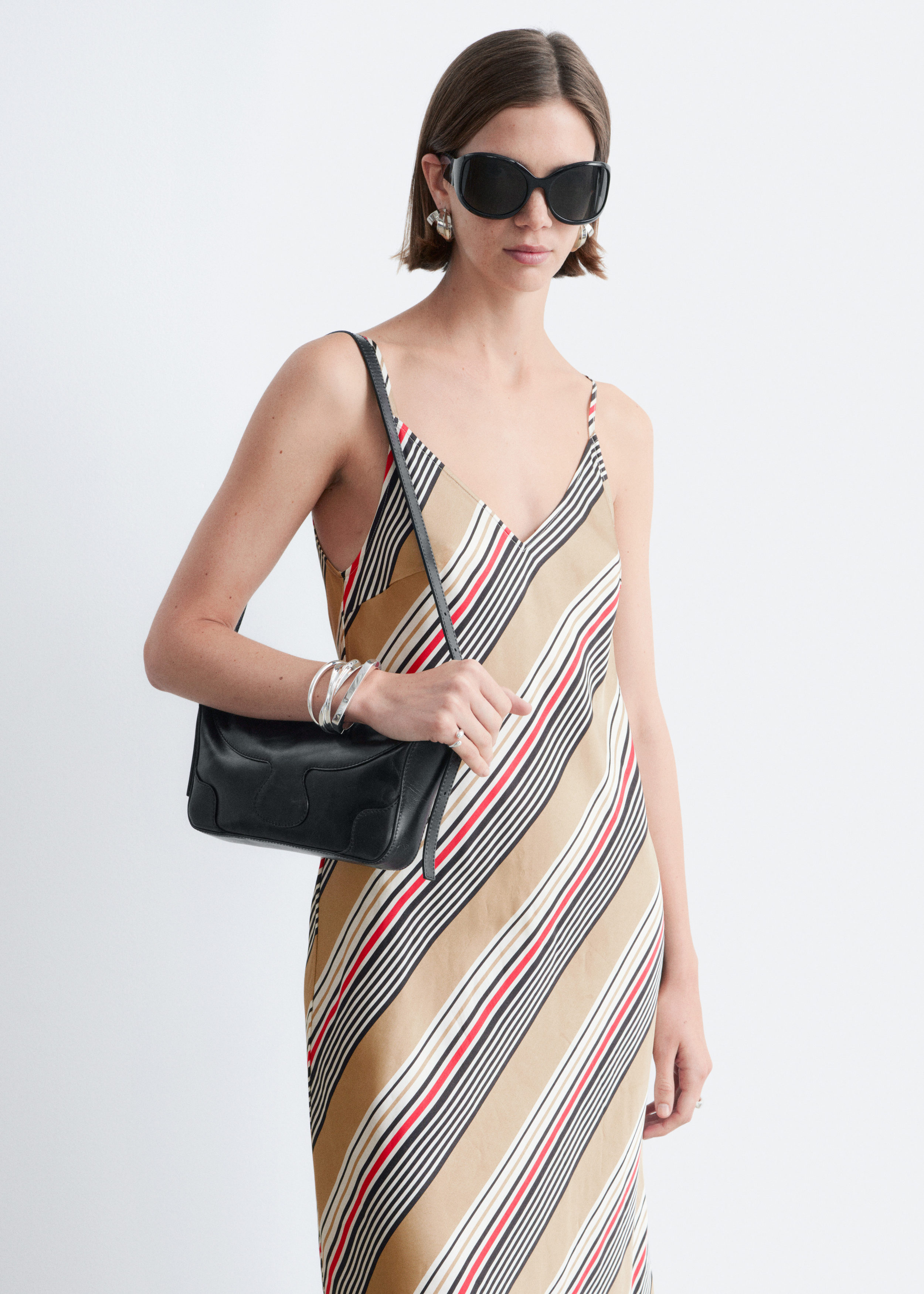 & Other Stories SATIN SLIP MIDI DRESS