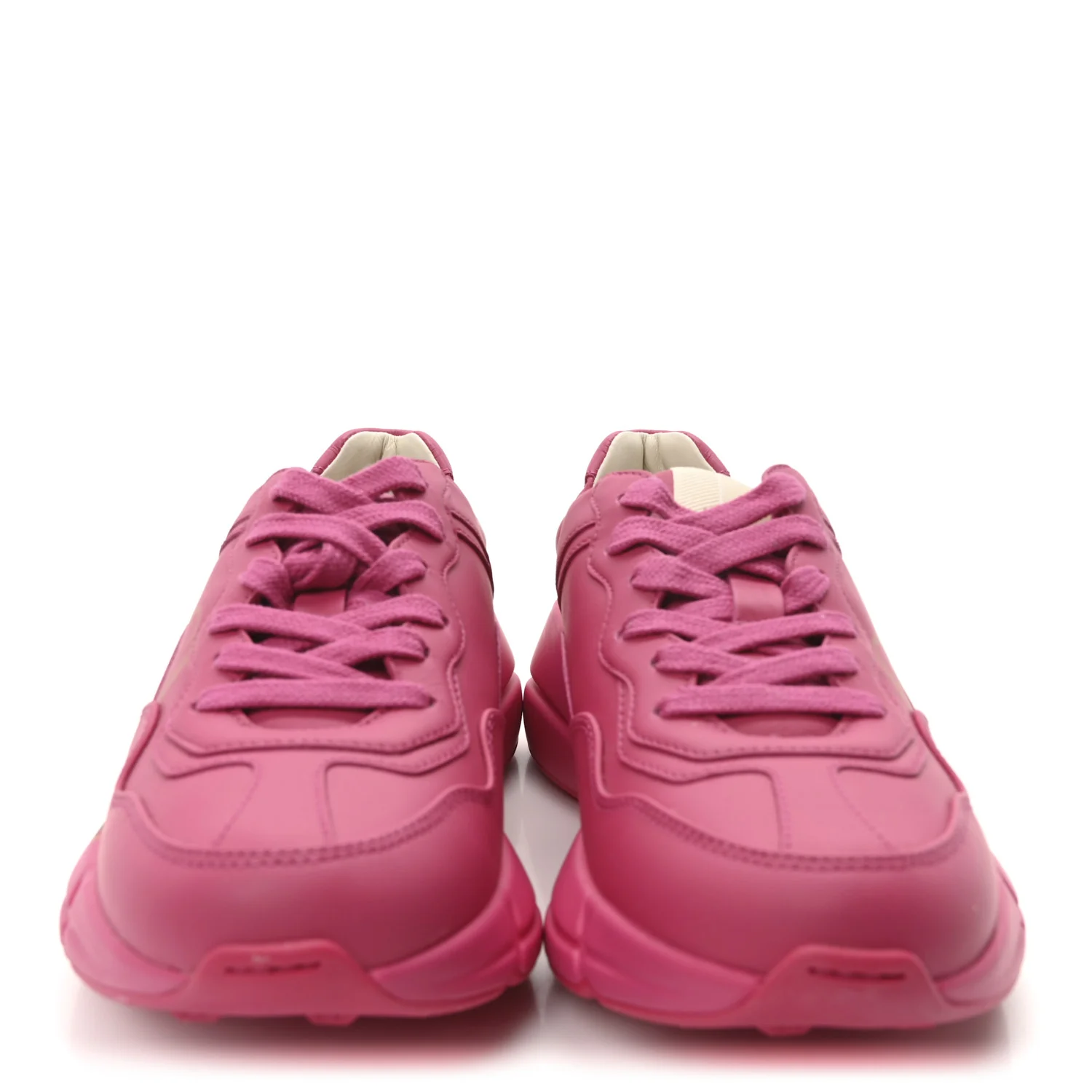Calfskin Logo Womens Rhyton Sneakers 35.5 Box Pink - Top Club
