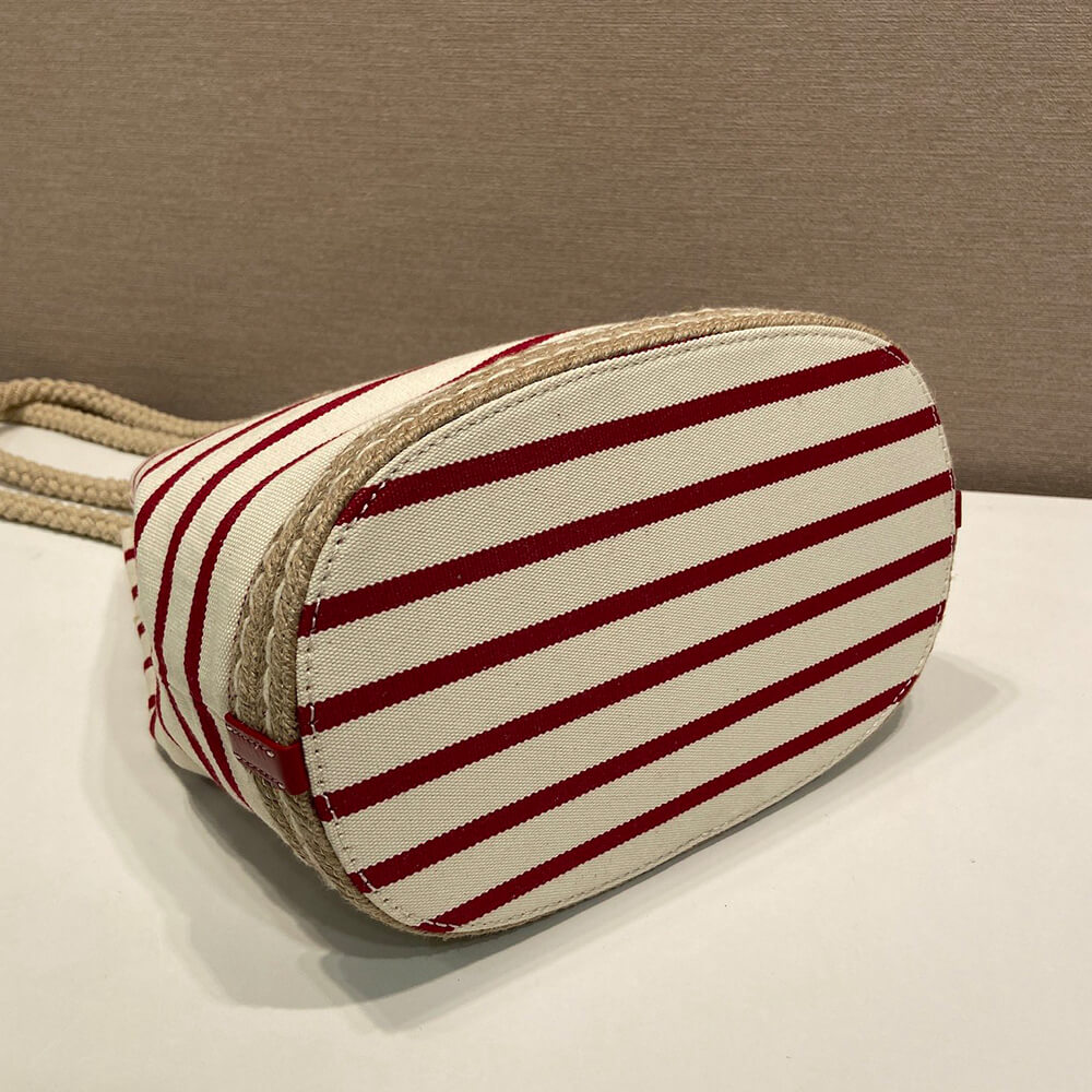 Prada Mariner small striped fabric bucket bag - Top Club