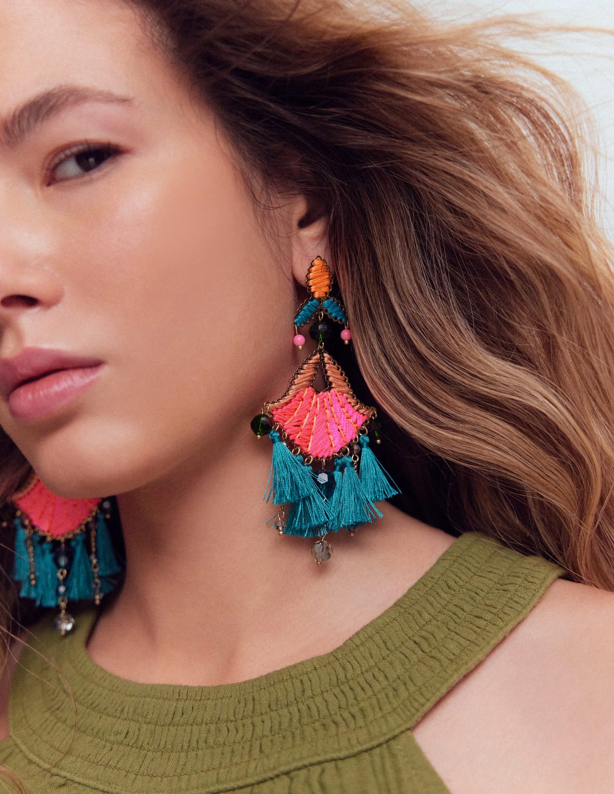 Mega-Ohrringe mit Motiv-Bunt