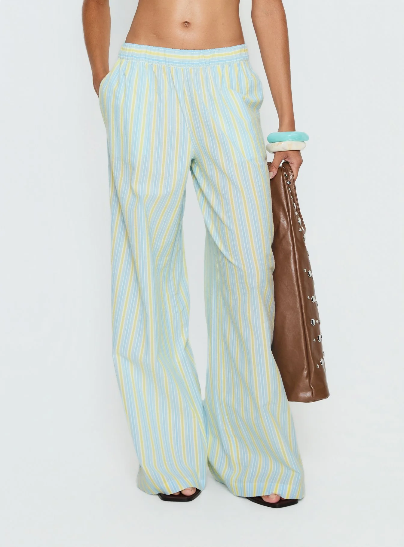 Talyssa Elasticated Waist Pants Blue Stripe