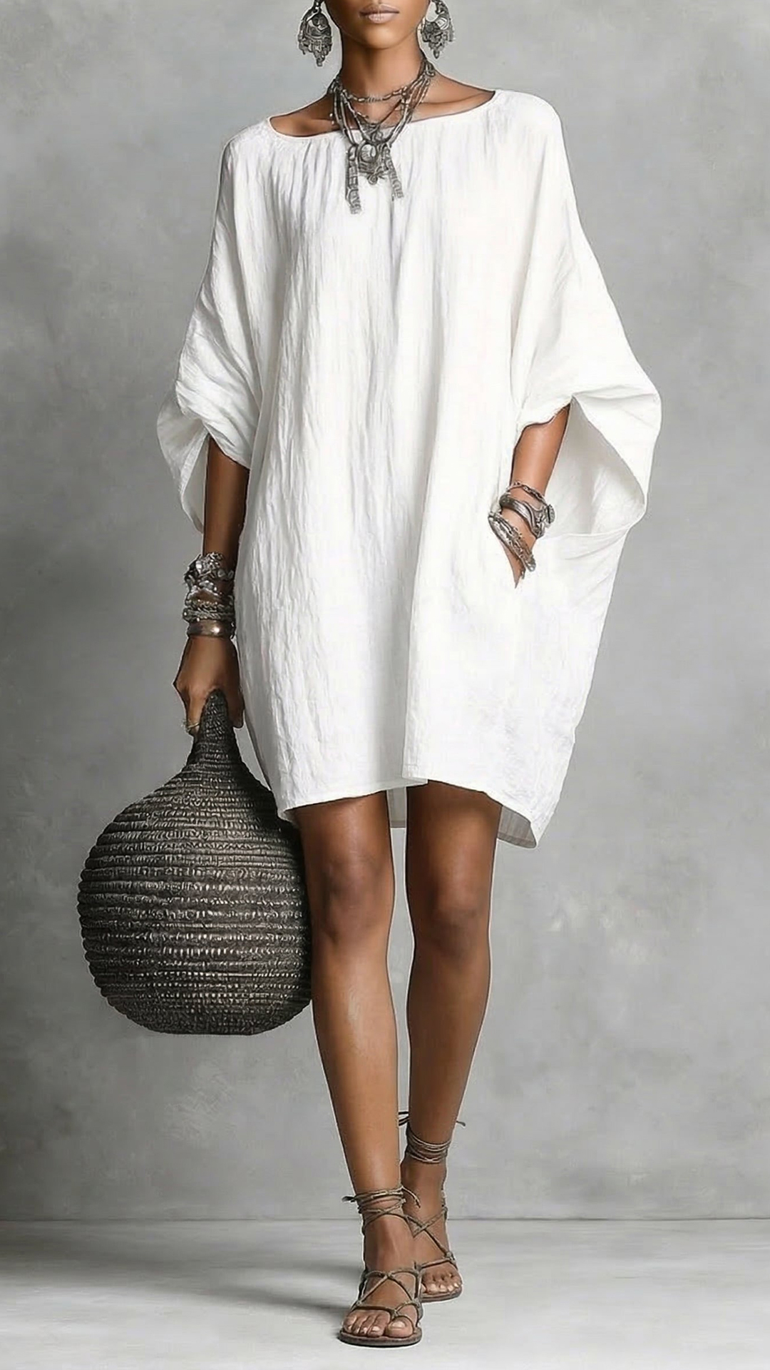 Casual cotton and linen dress - Nordfashionstorm - Women's Clothing, Fashion for You - Nordfashionstorm.com