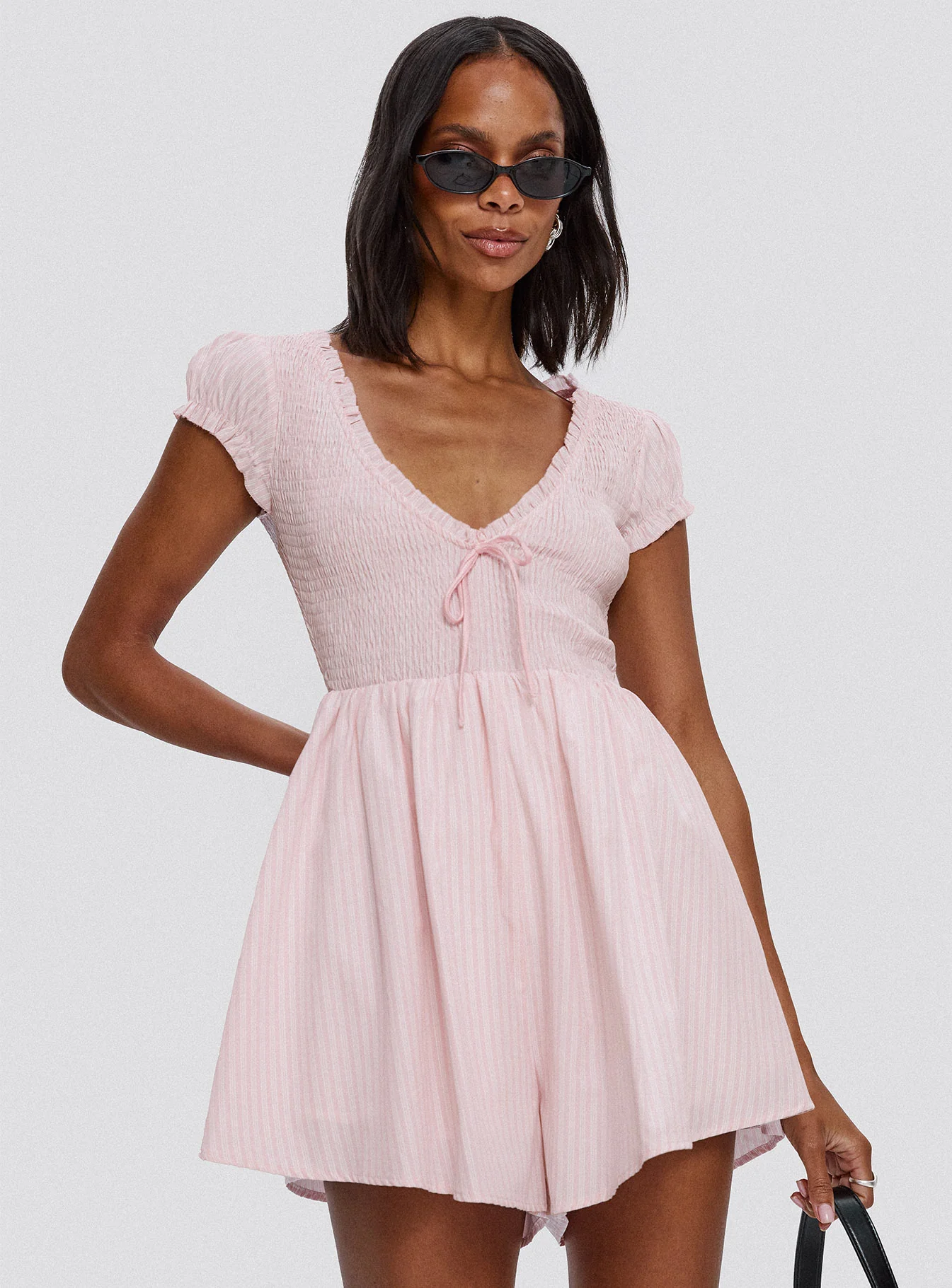 Wescott Stripe Playsuit Pink / White