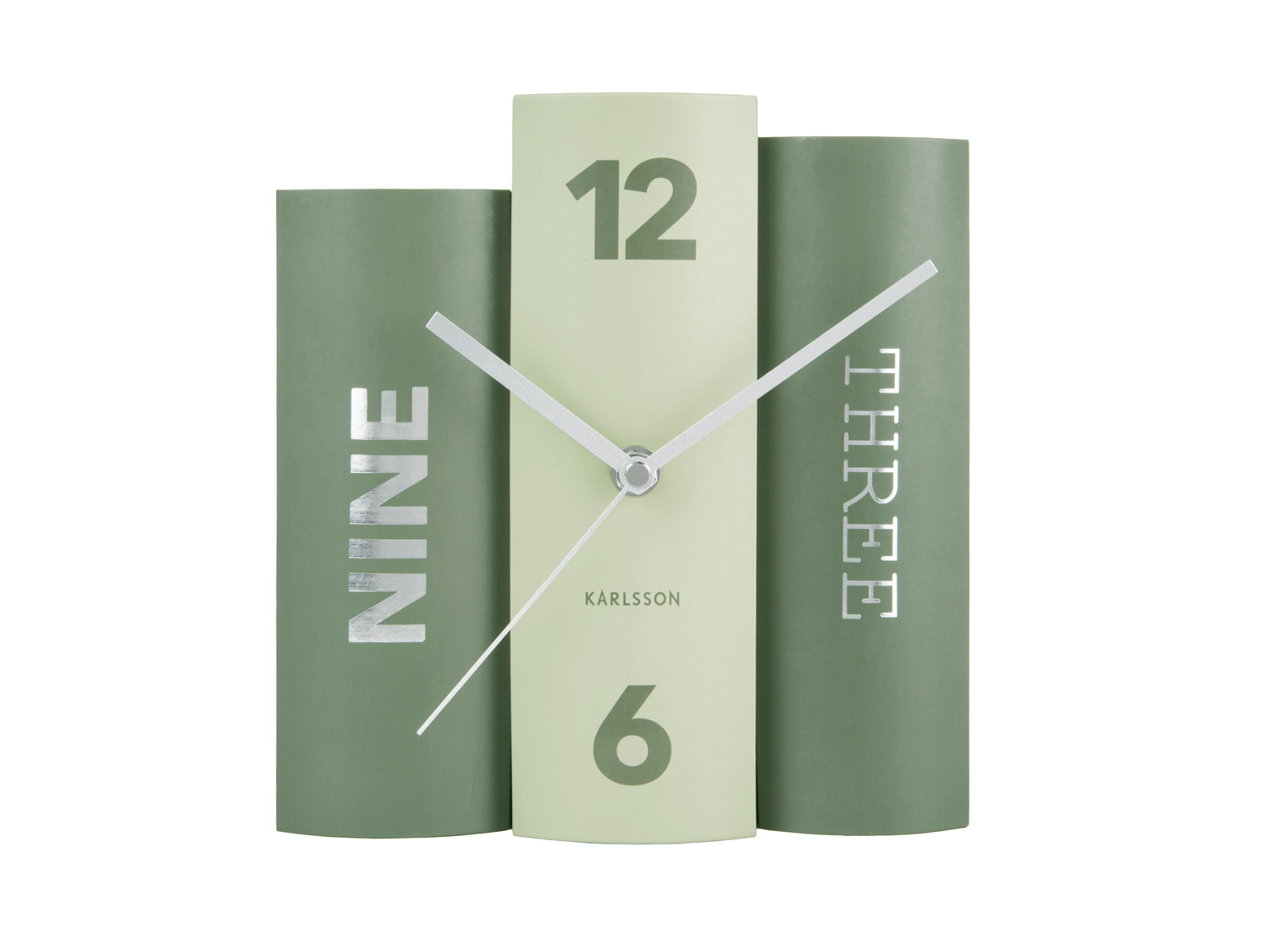 Table clock Book green tones paper